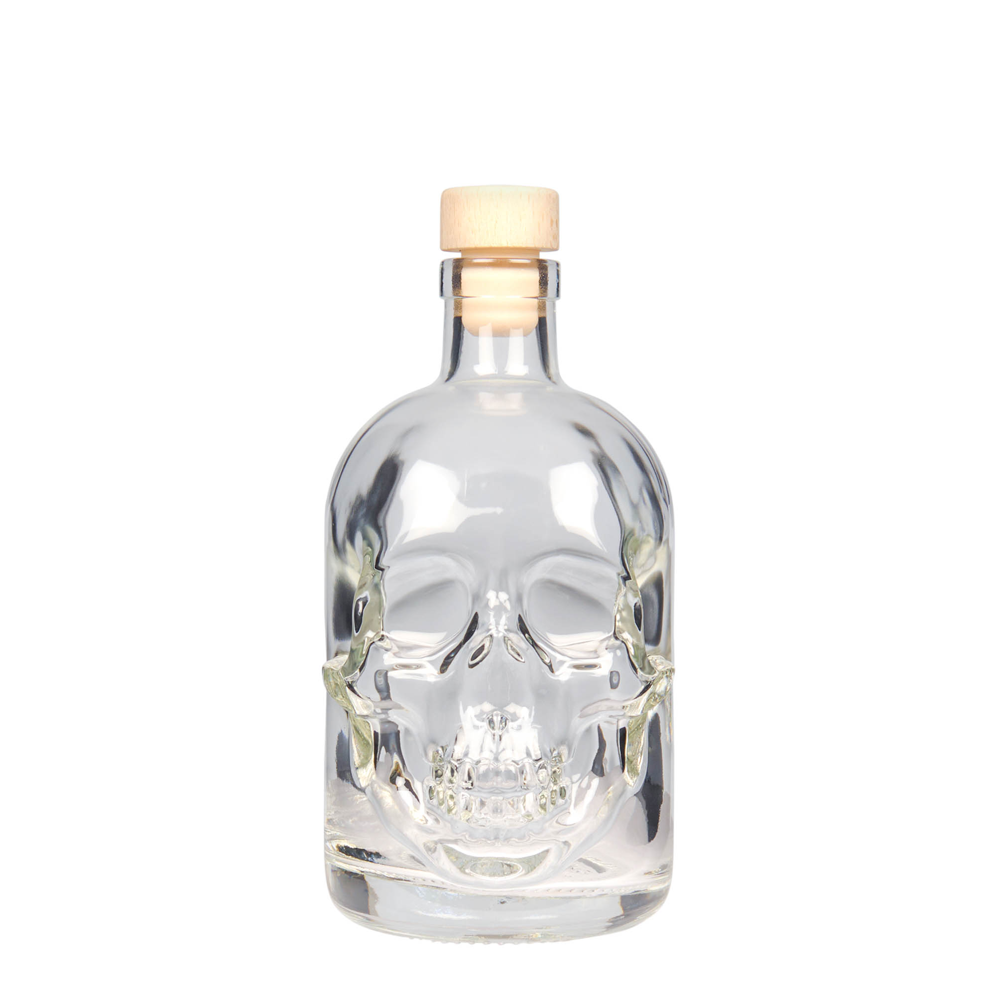 500 ml glass bottle 'Skull', closure: cork