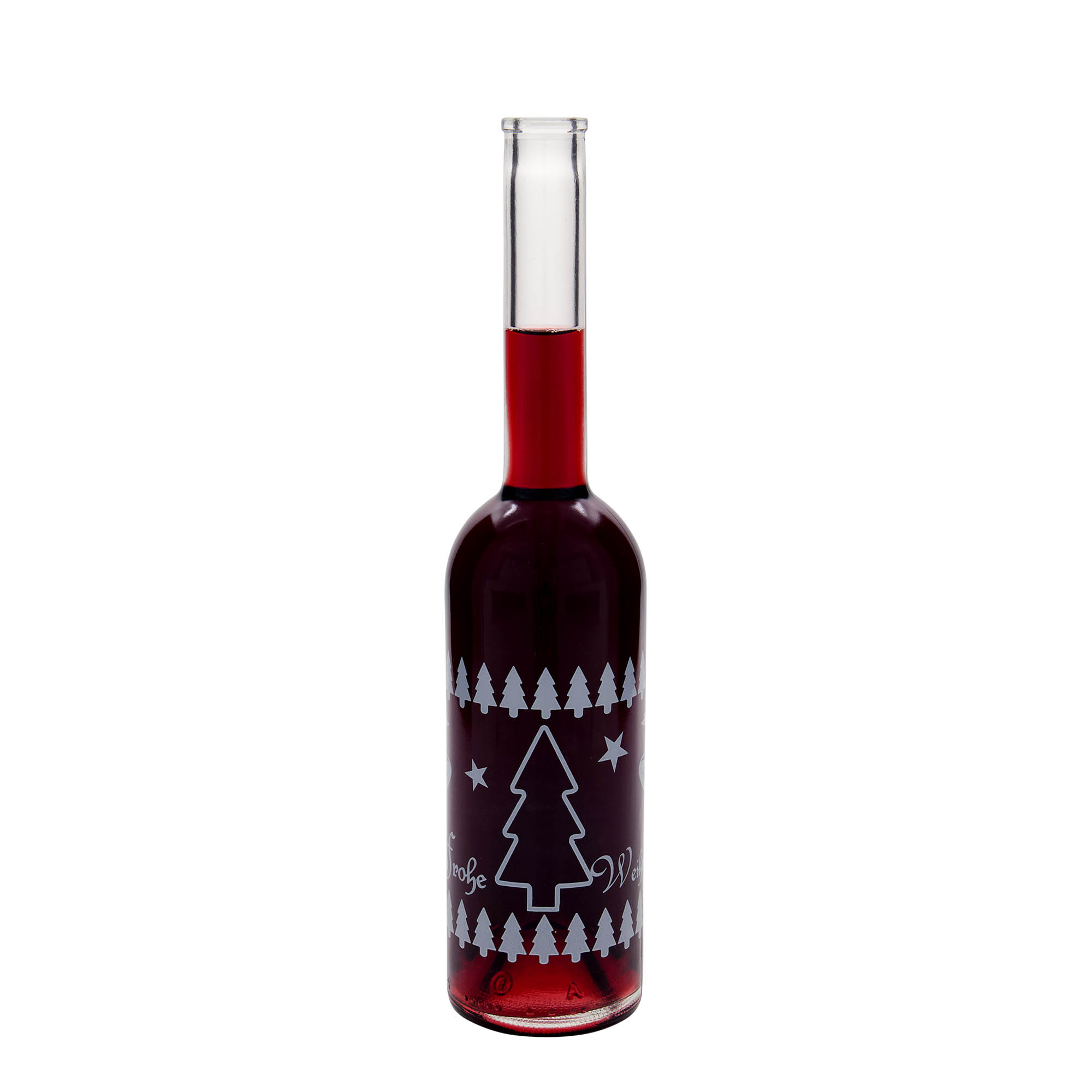 500 ml glass bottle 'Opera', print: classic Christmas, closure: cork