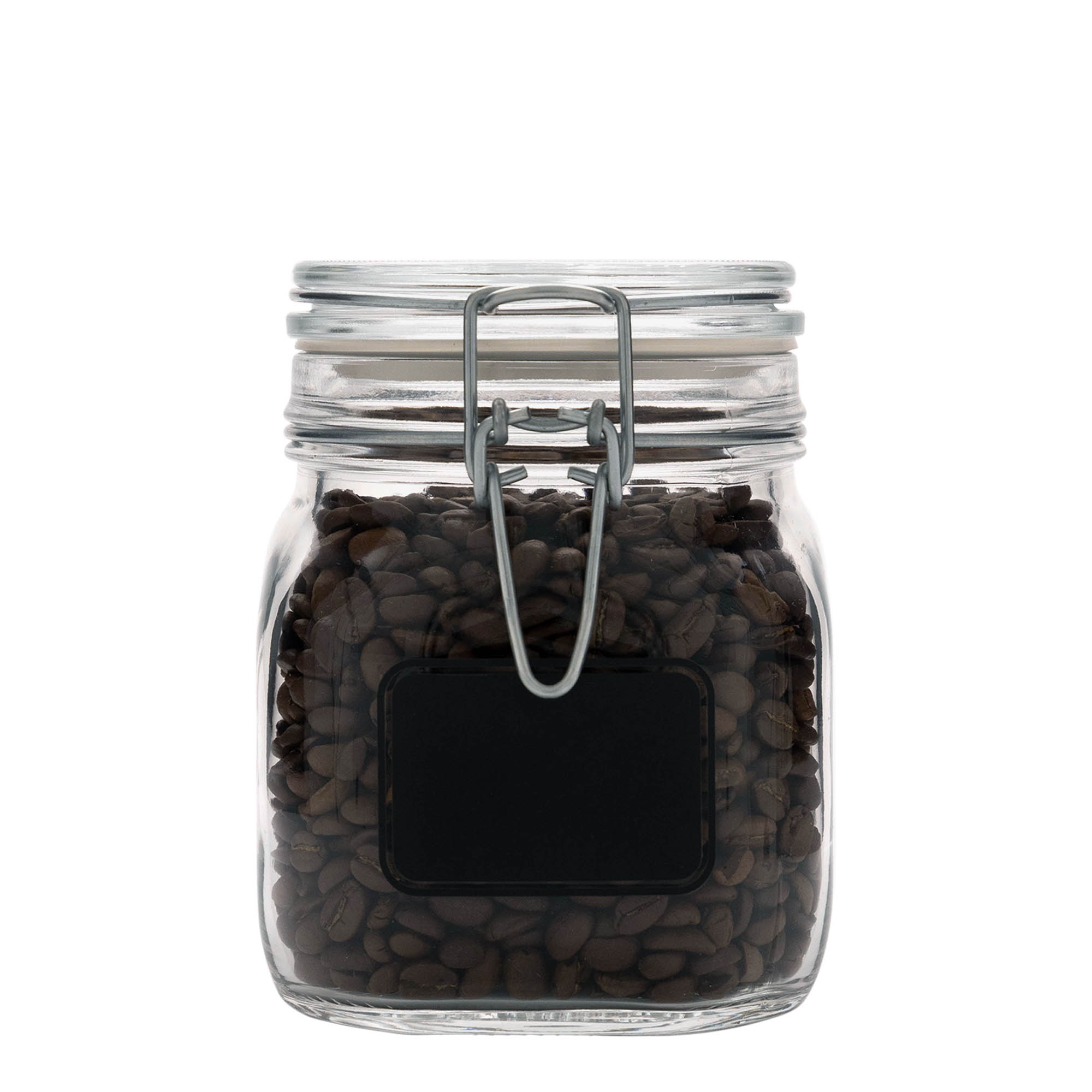 750 ml clip top jar 'Fido', print: blank label, square, closure: clip top