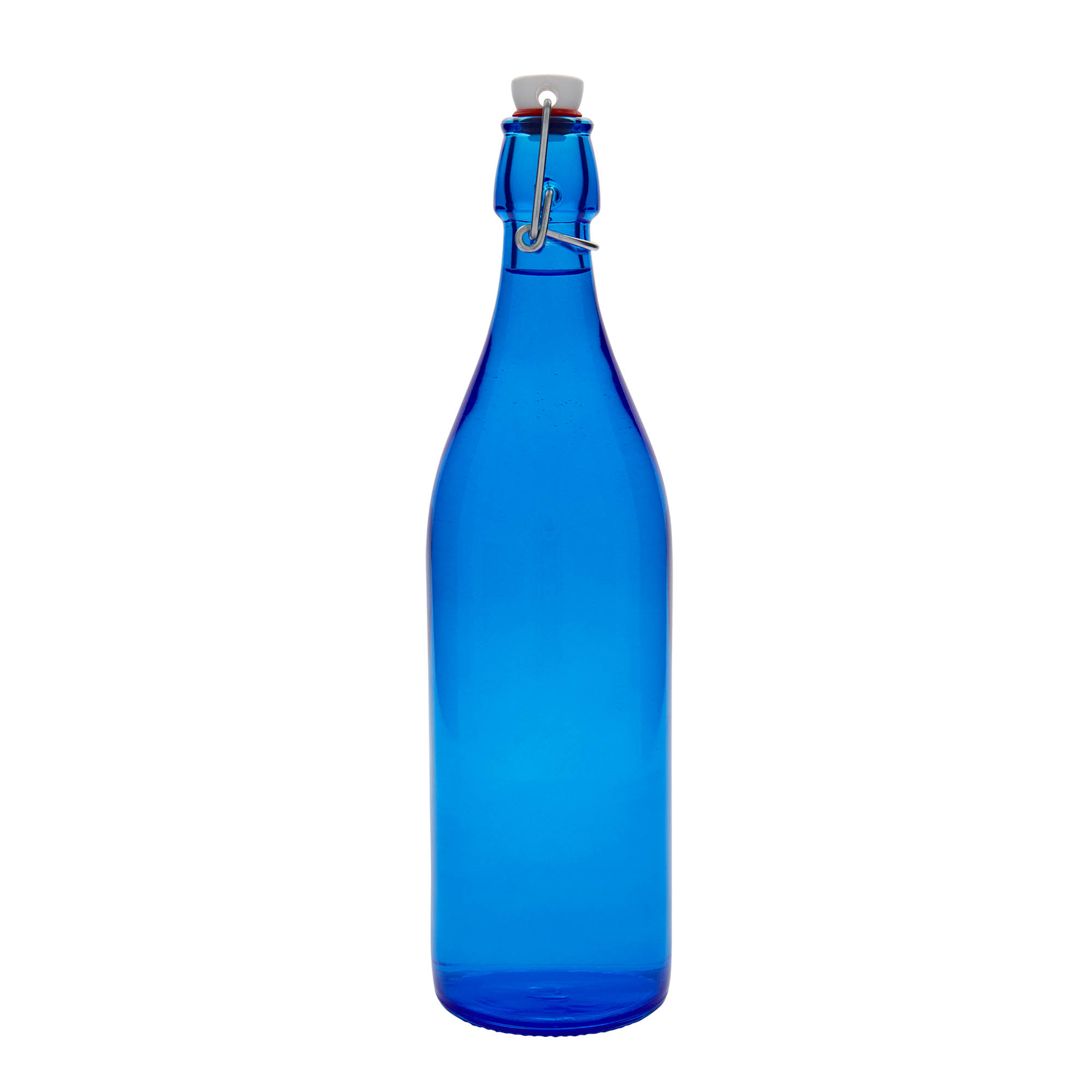 1,000 ml glass bottle 'Giara', blue, closure: swing top