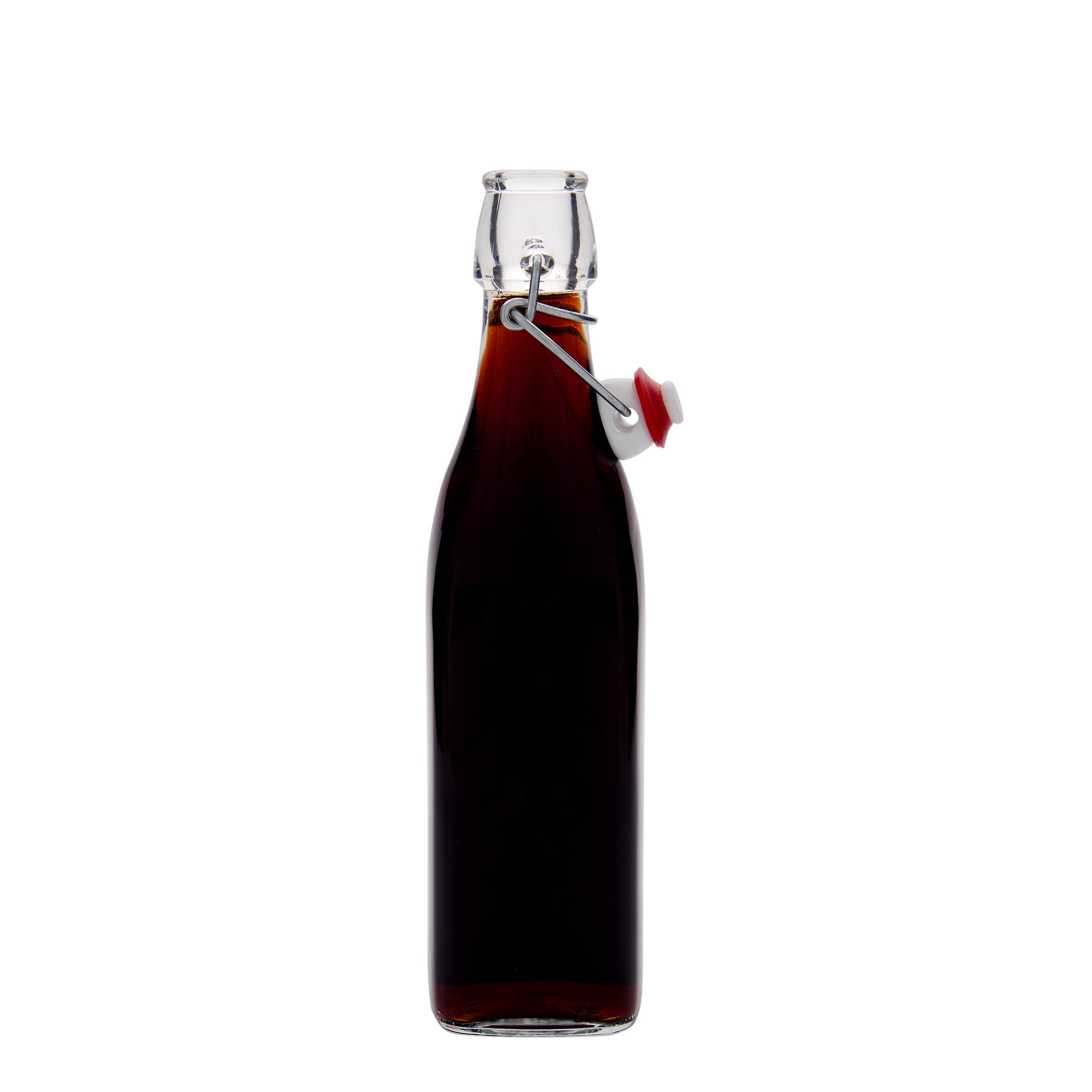 500 ml glass bottle 'Swing', square, closure: swing top