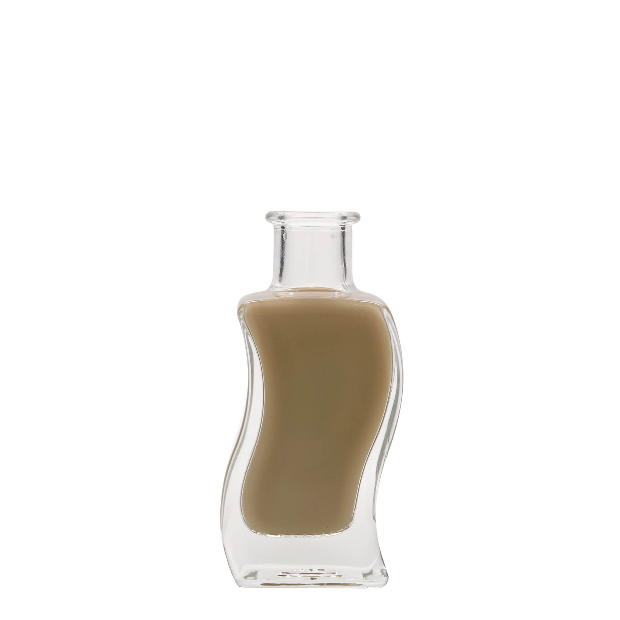 100 ml glass bottle 'Wave', square, closure: cork