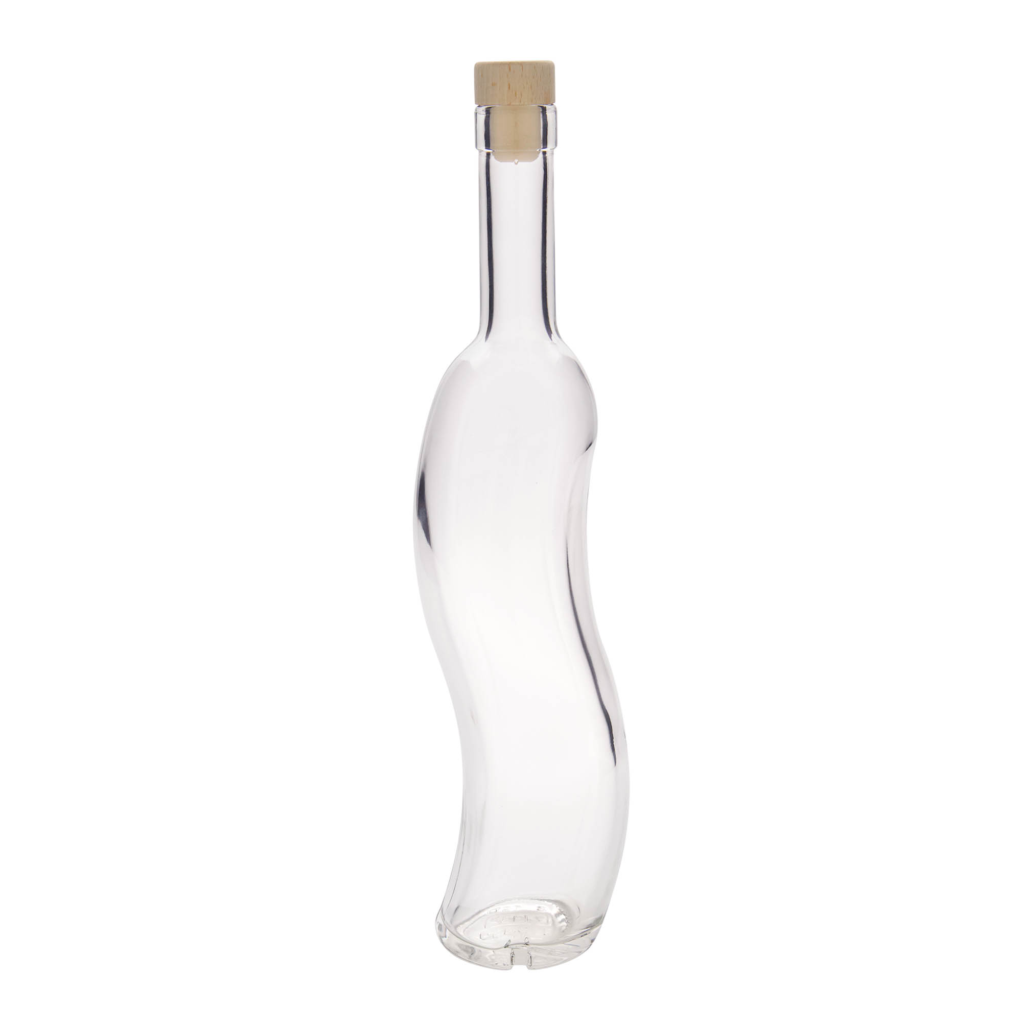 500 ml glass bottle 'La-Ola', semicircular, closure: cork