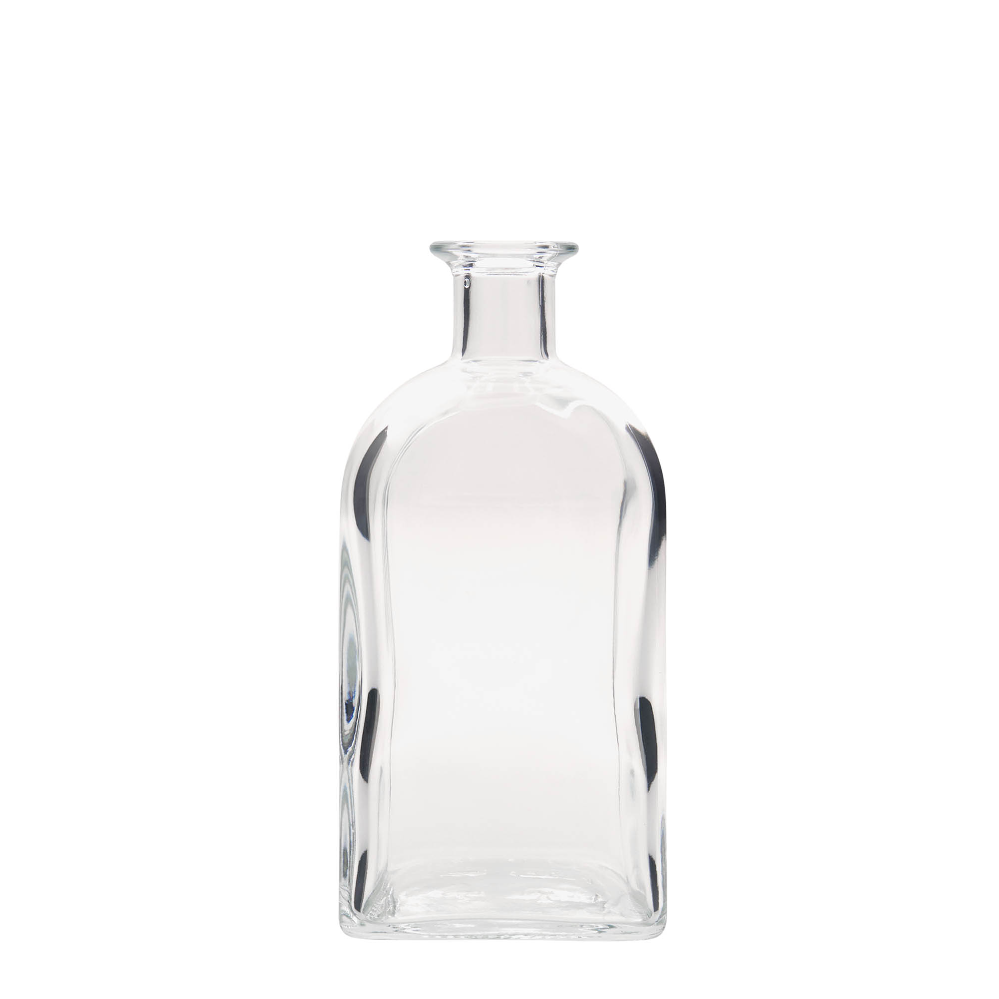 700 ml glass apothecary bottle Carré, square, closure: cork