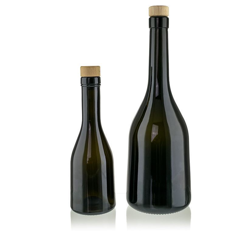 750 ml glass bottle 'Rustica', antique green, closure: cork