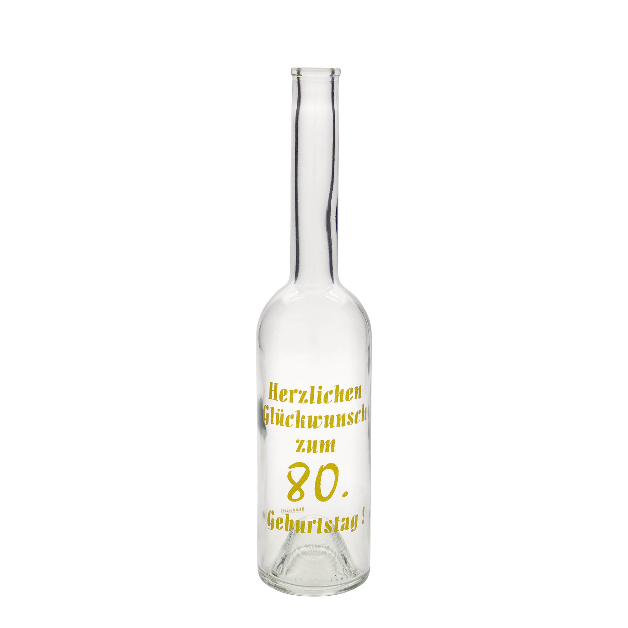 500 ml glass bottle 'Opera', print: 80 years, closure: cork