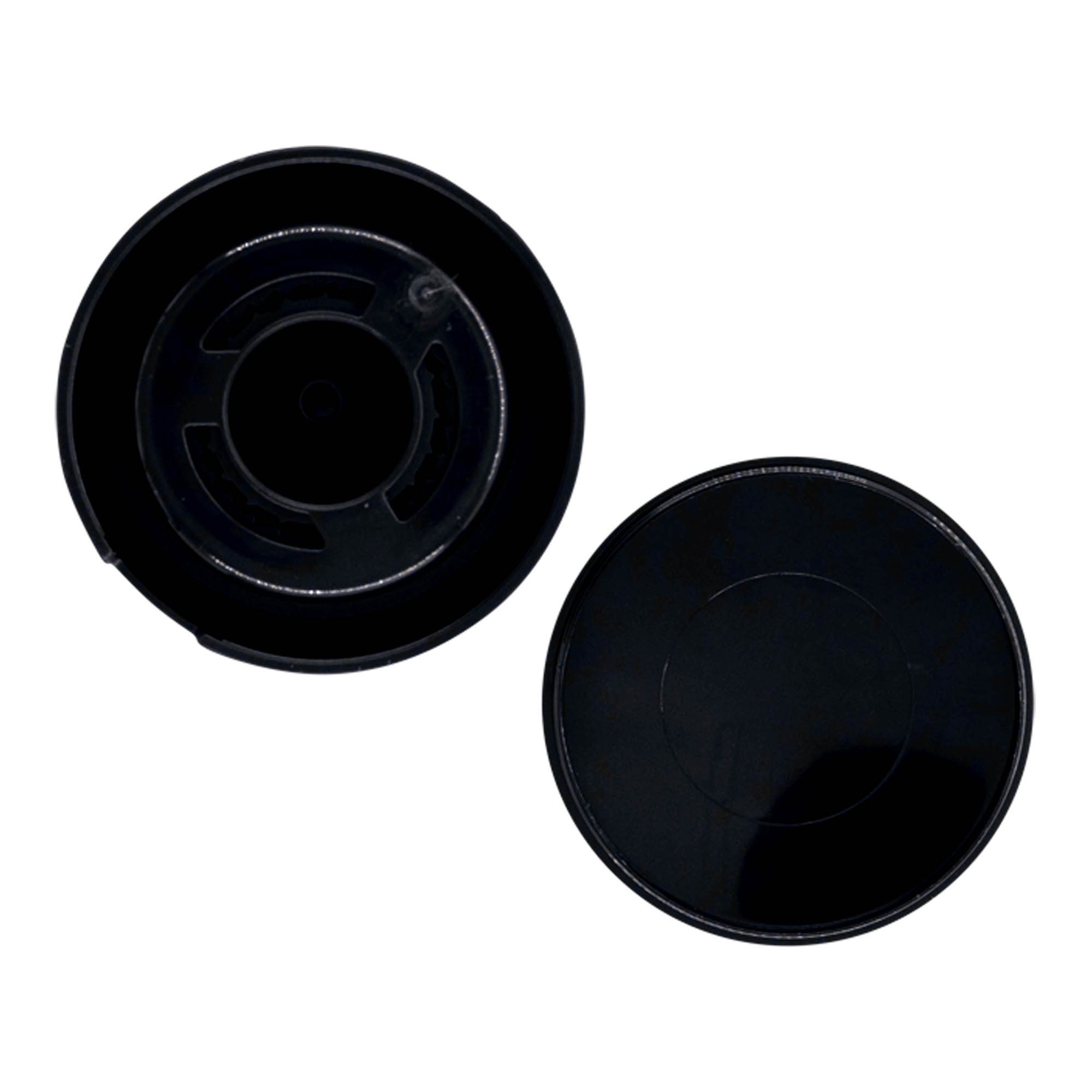 Mill cap for spice jar, PP plastic, black, for opening: GPI 38/400