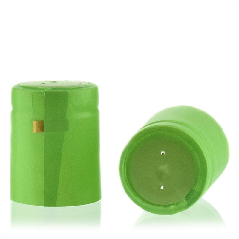 Heat shrink capsule 32x41, PVC plastic, lime green