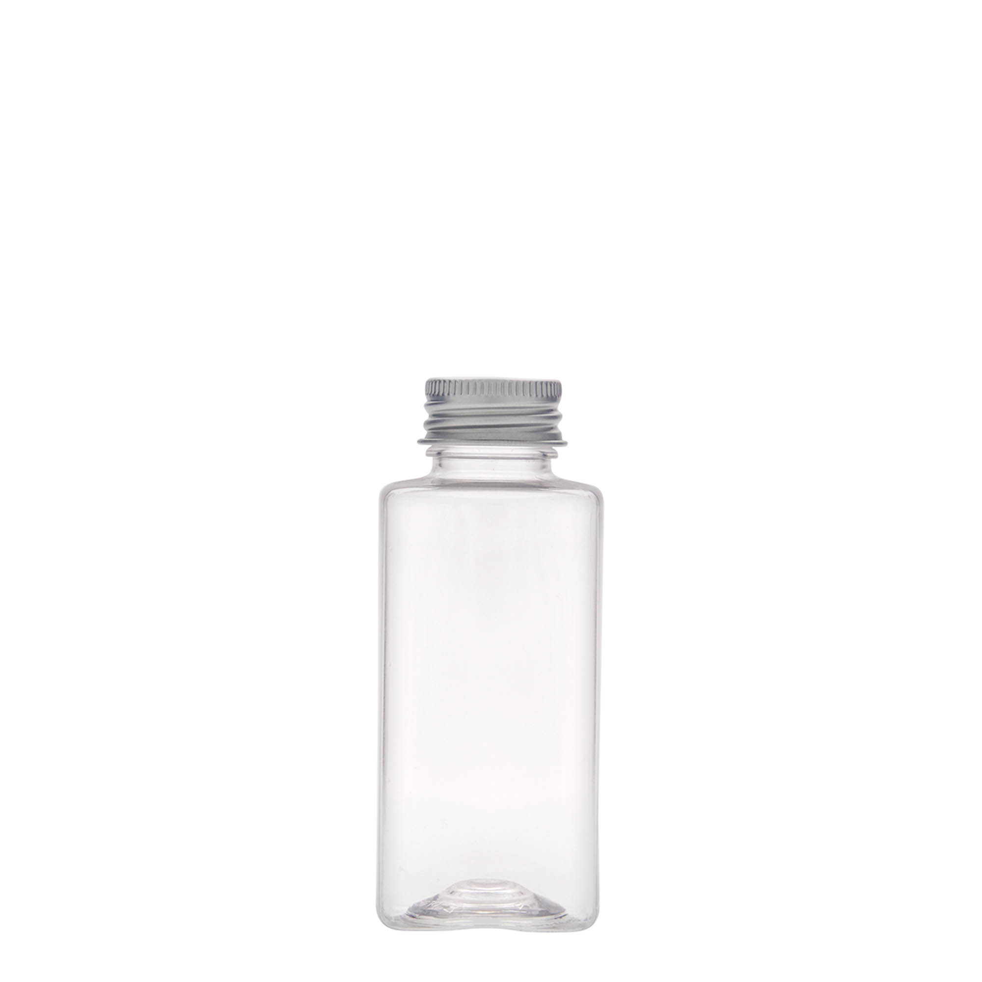 100 ml PET bottle 'Karl', square, plastic, closure: GPI 24/410