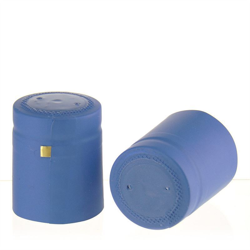 Heat shrink capsule 32x41, PVC plastic, sky blue