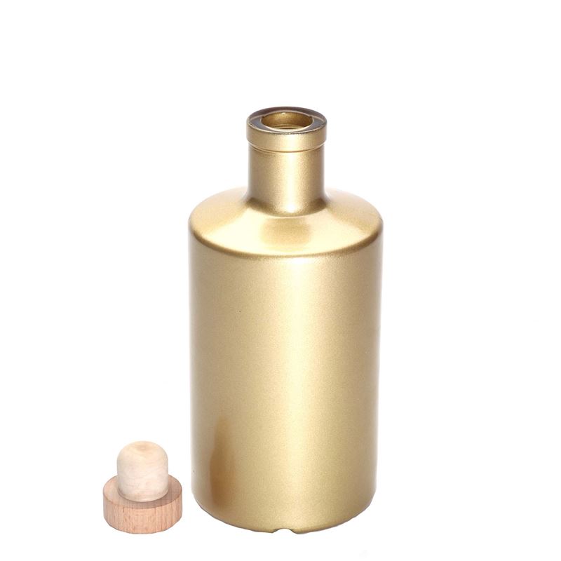 500 ml glass bottle 'Caroline', gold, closure: cork