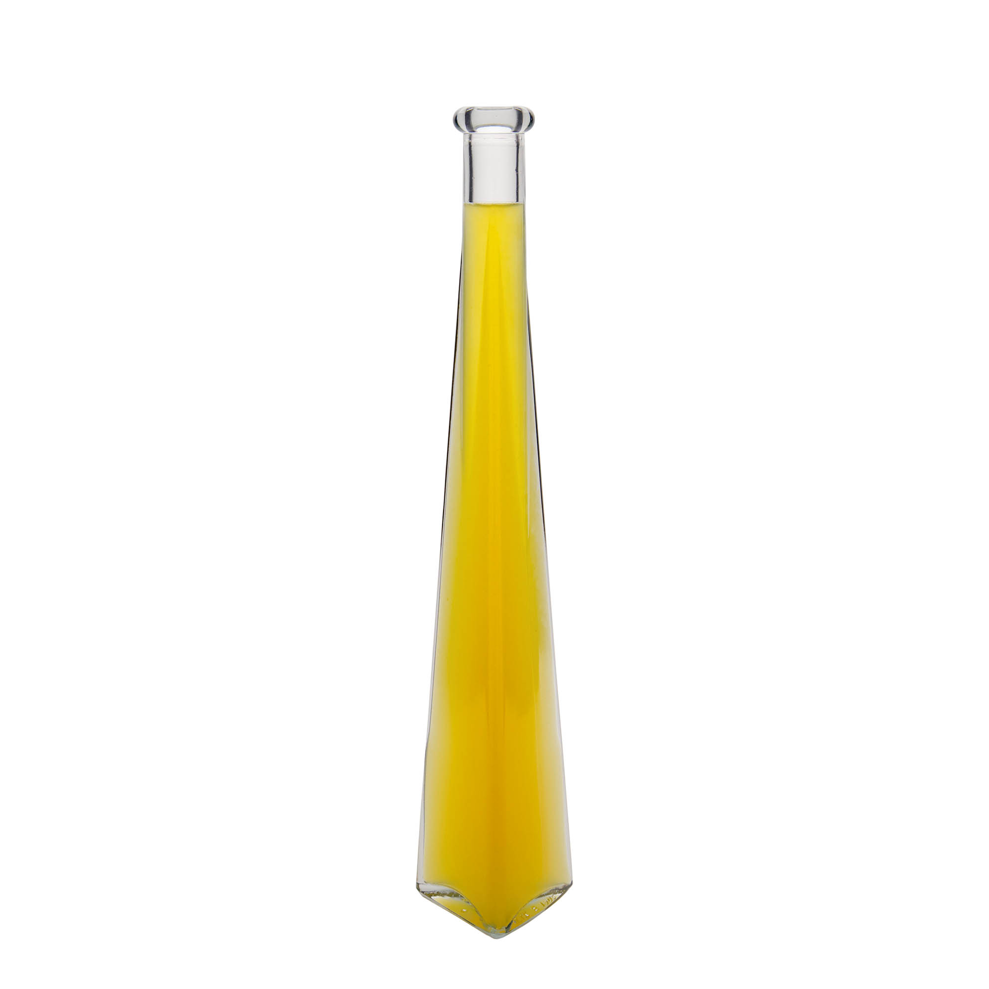 200 ml glass bottle 'Dama Triangolore', triangular, closure: cork