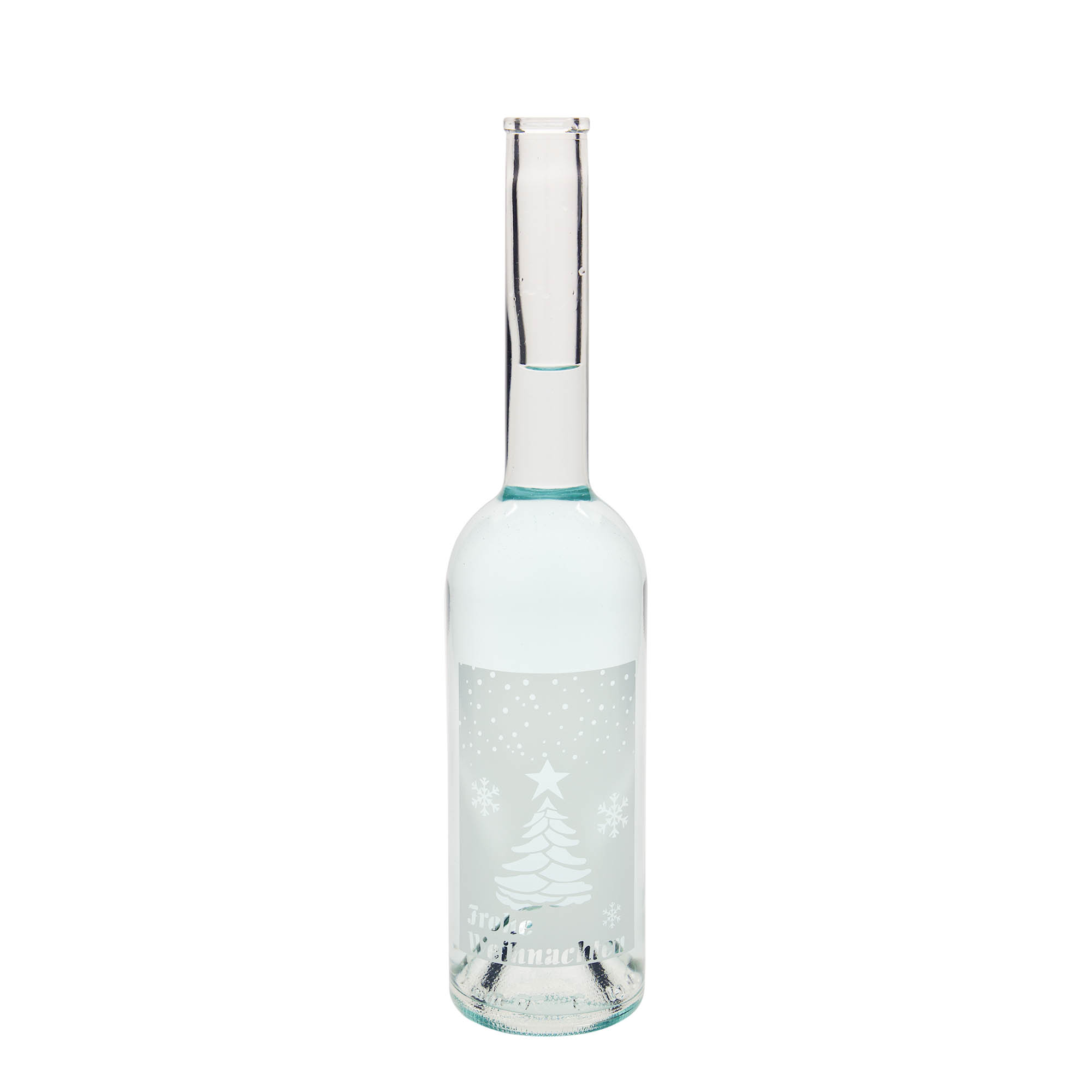 500 ml glass bottle 'Opera', print: white Christmas, closure: cork