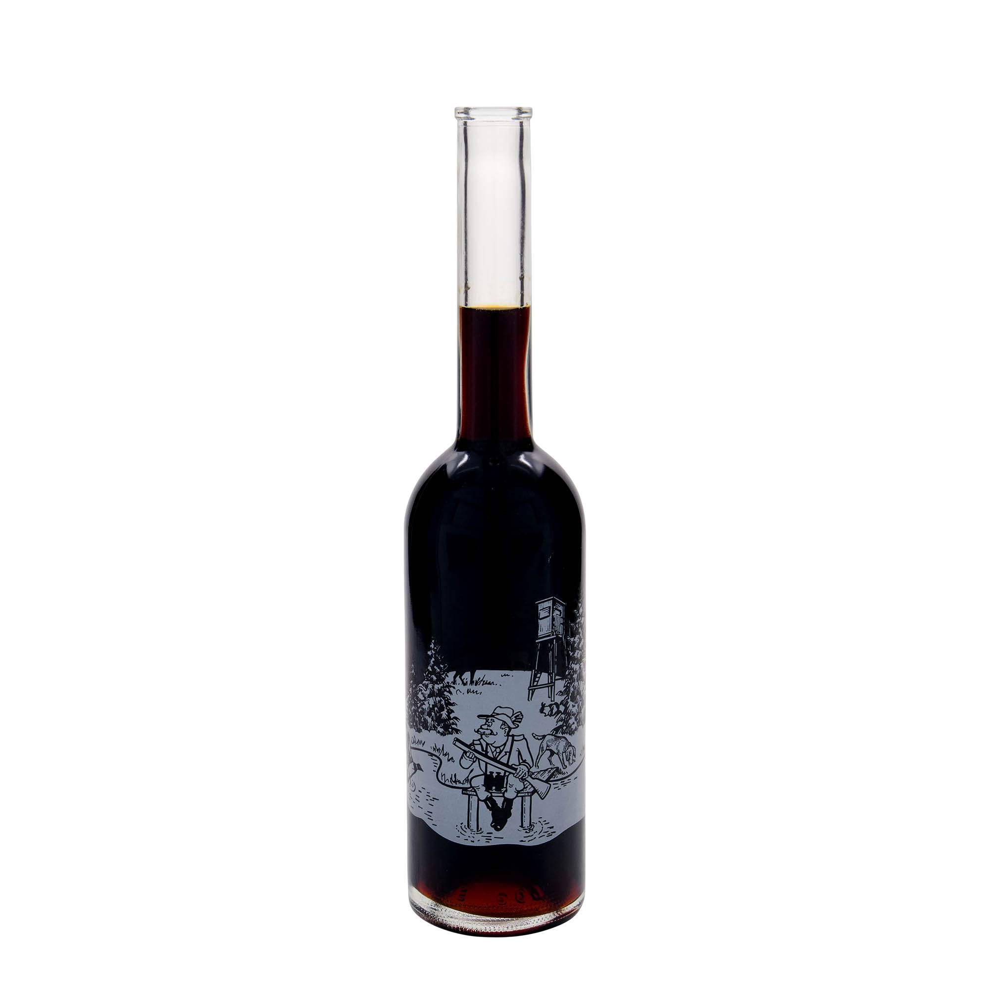 500 ml glass bottle 'Opera', print: hunter, closure: cork