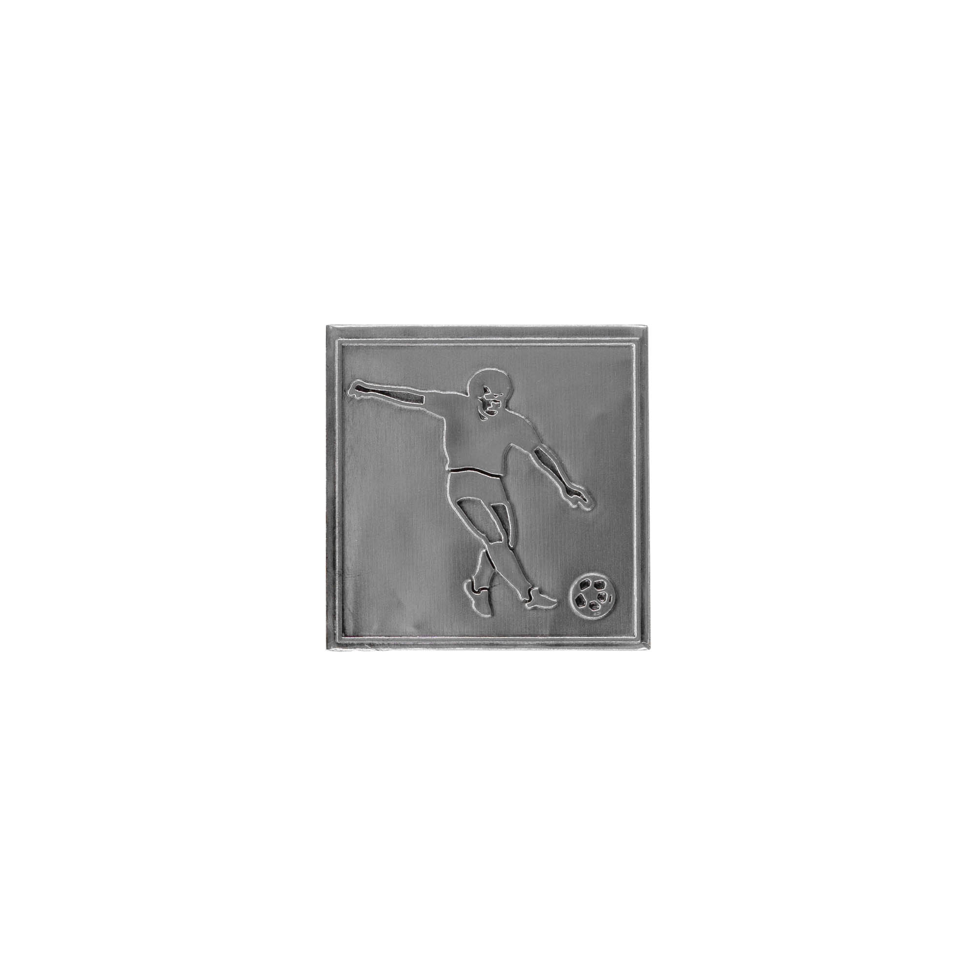 Pewter tag 'Football', square, metal, silver