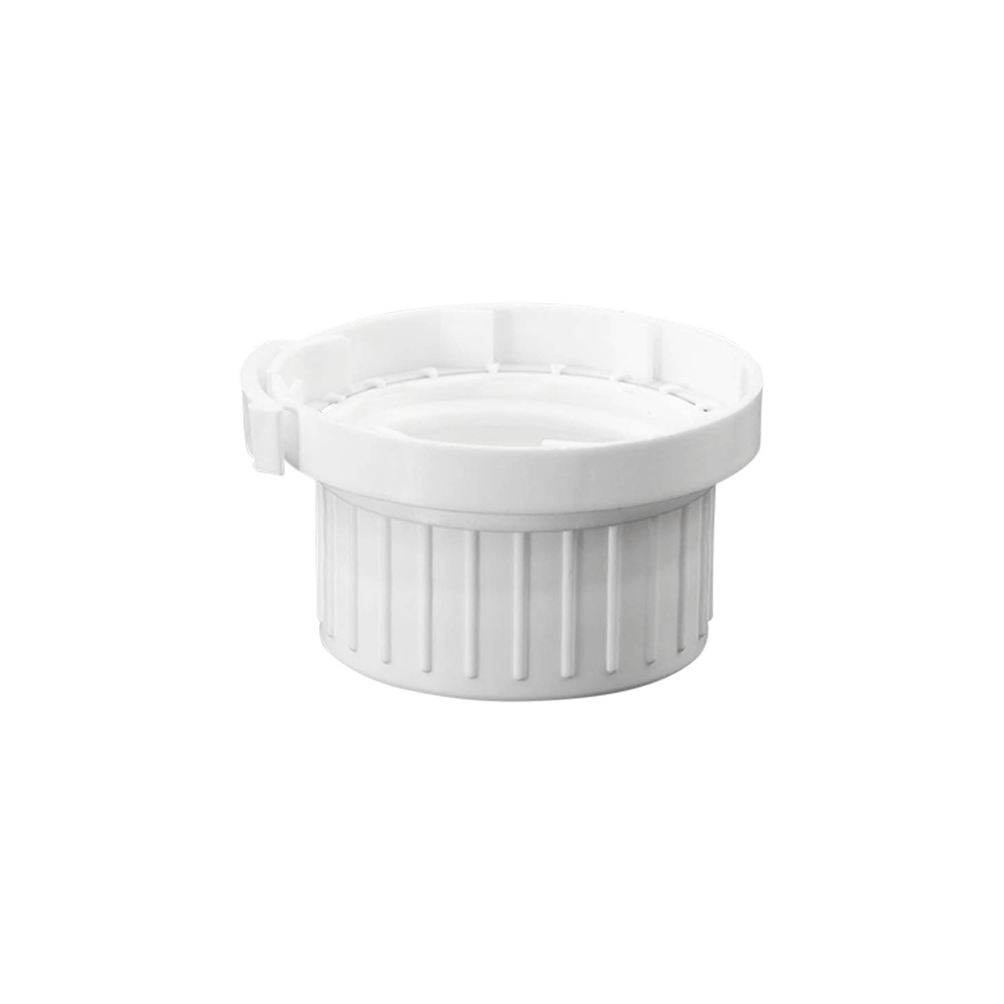 Screw cap for aluminium bottle, PP plastic, white, for opening: DIN 32