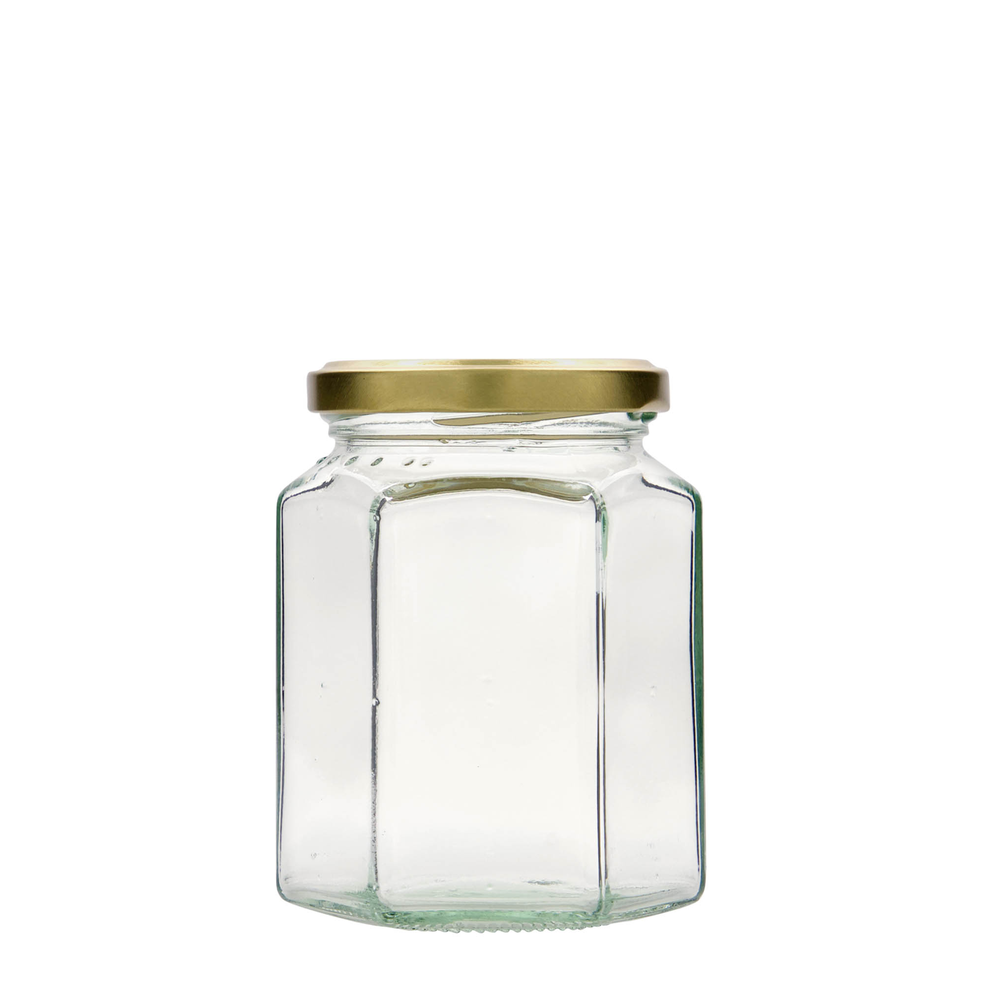 295 ml hexagonal jar, closure: twist off (TO 63)