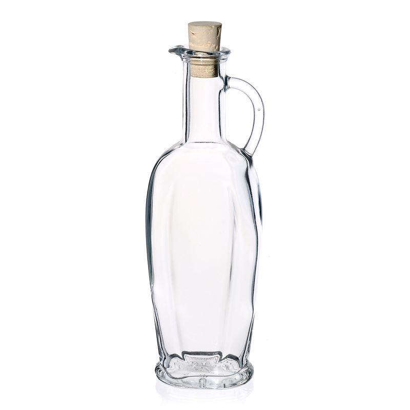 250 ml glass bottle 'Eleganta', oval, closure: cork