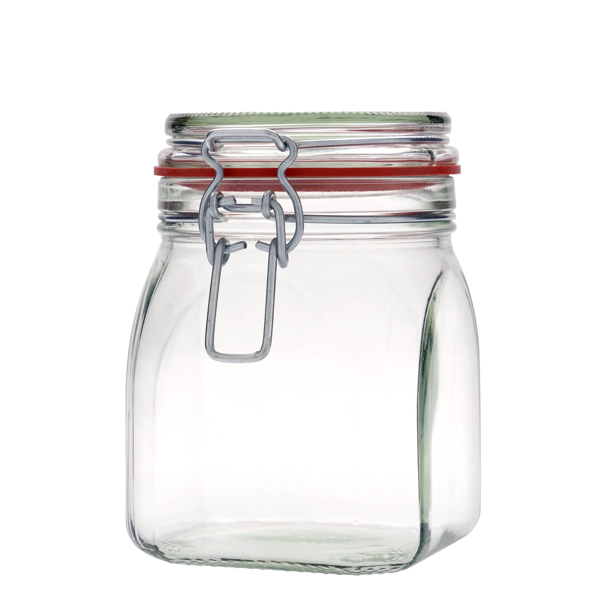 900 ml clip top jar, square, closure: clip top