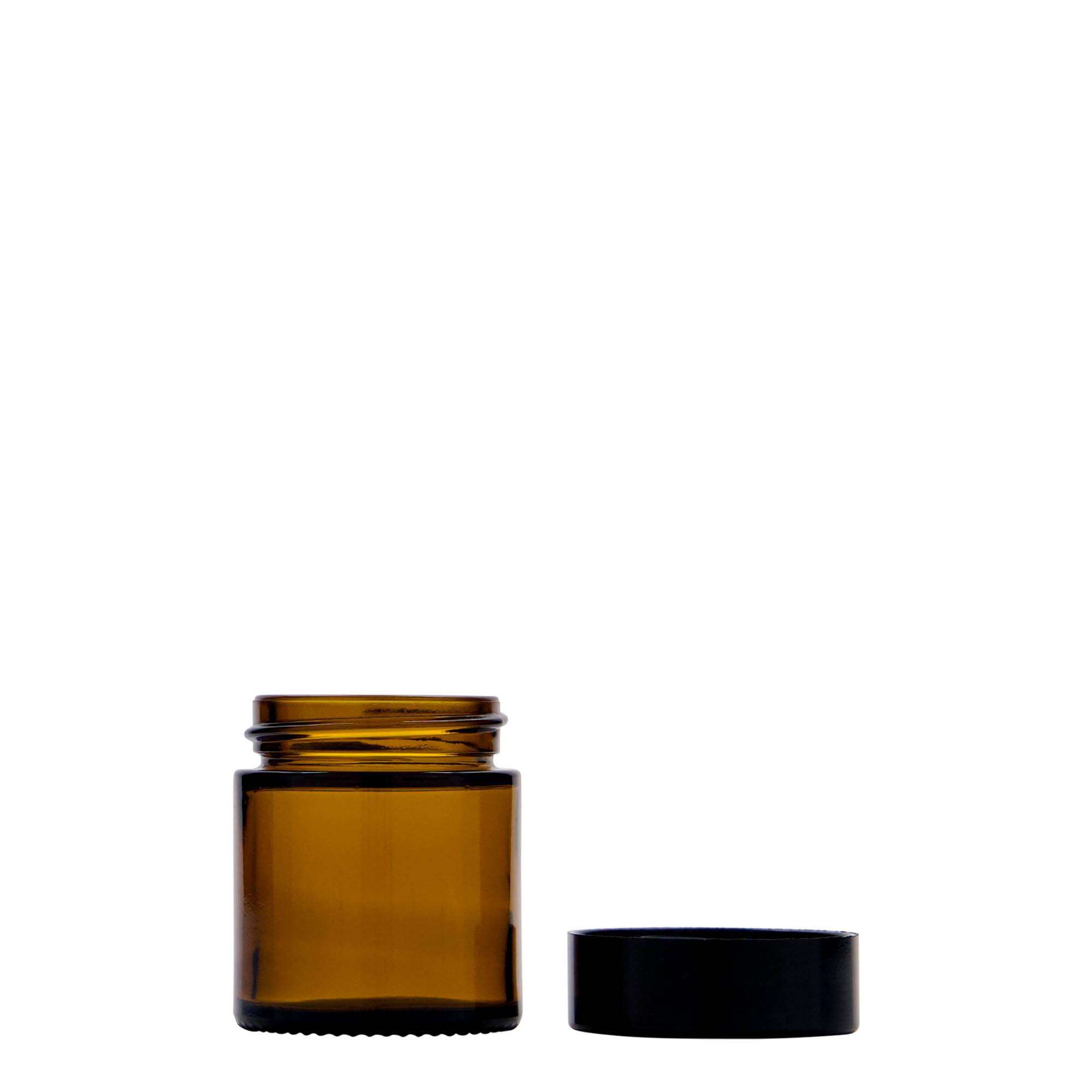 30 ml cosmetic jar 'Brown Line', glass, brown, closure: screw cap