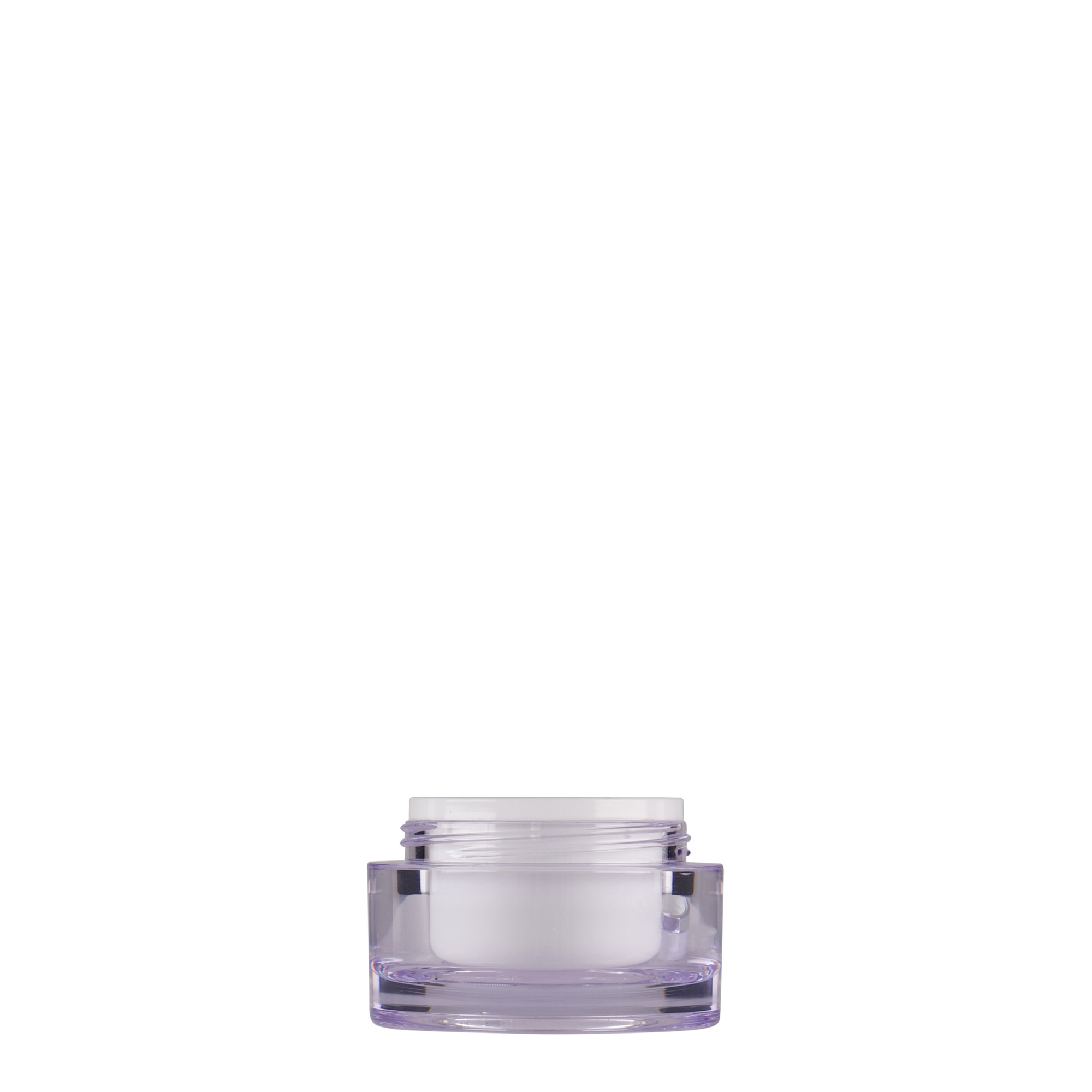 10 ml cosmetic jar, SAN plastic, white, closure: screw cap