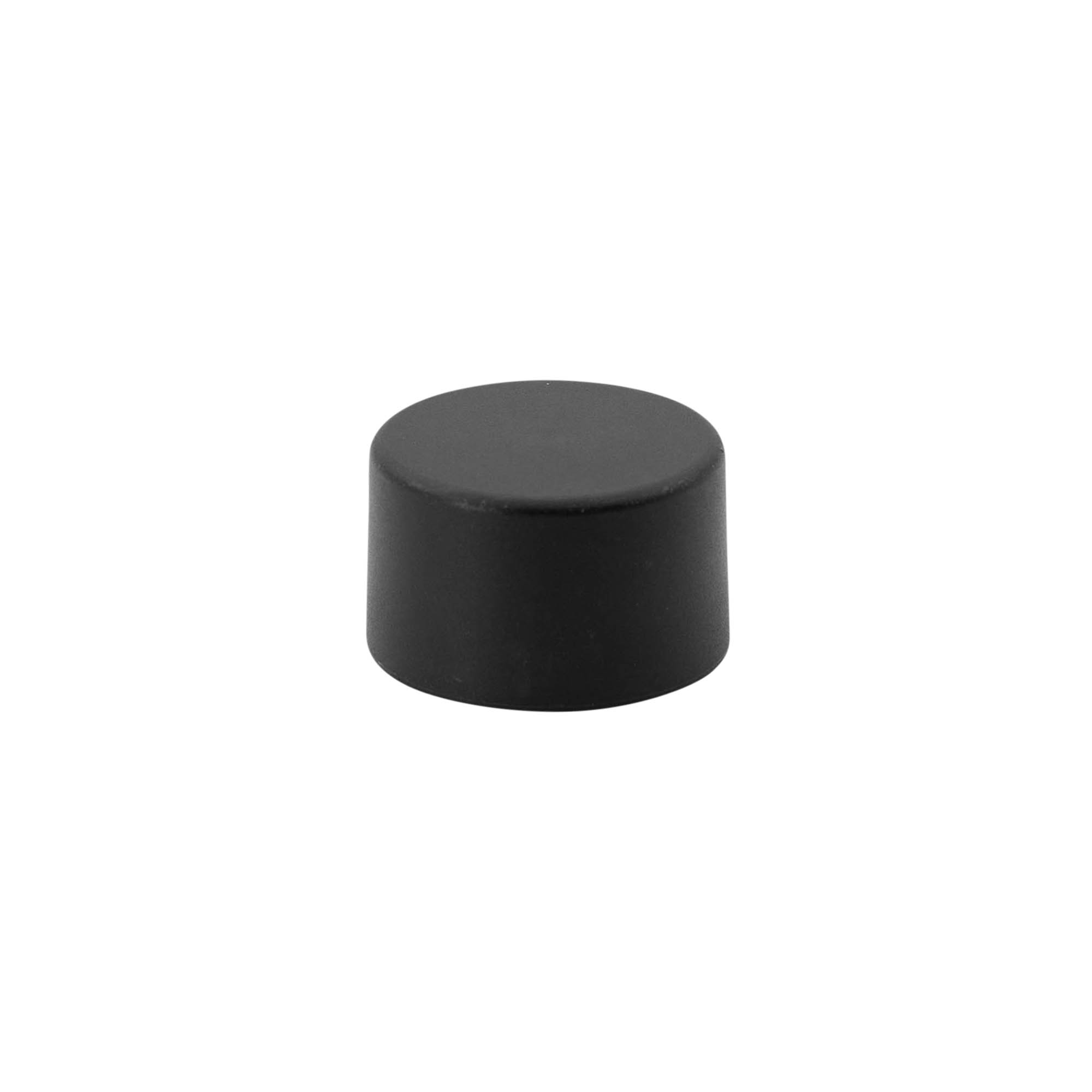 Screw cap, metal/plastic, black, for opening: PP 28