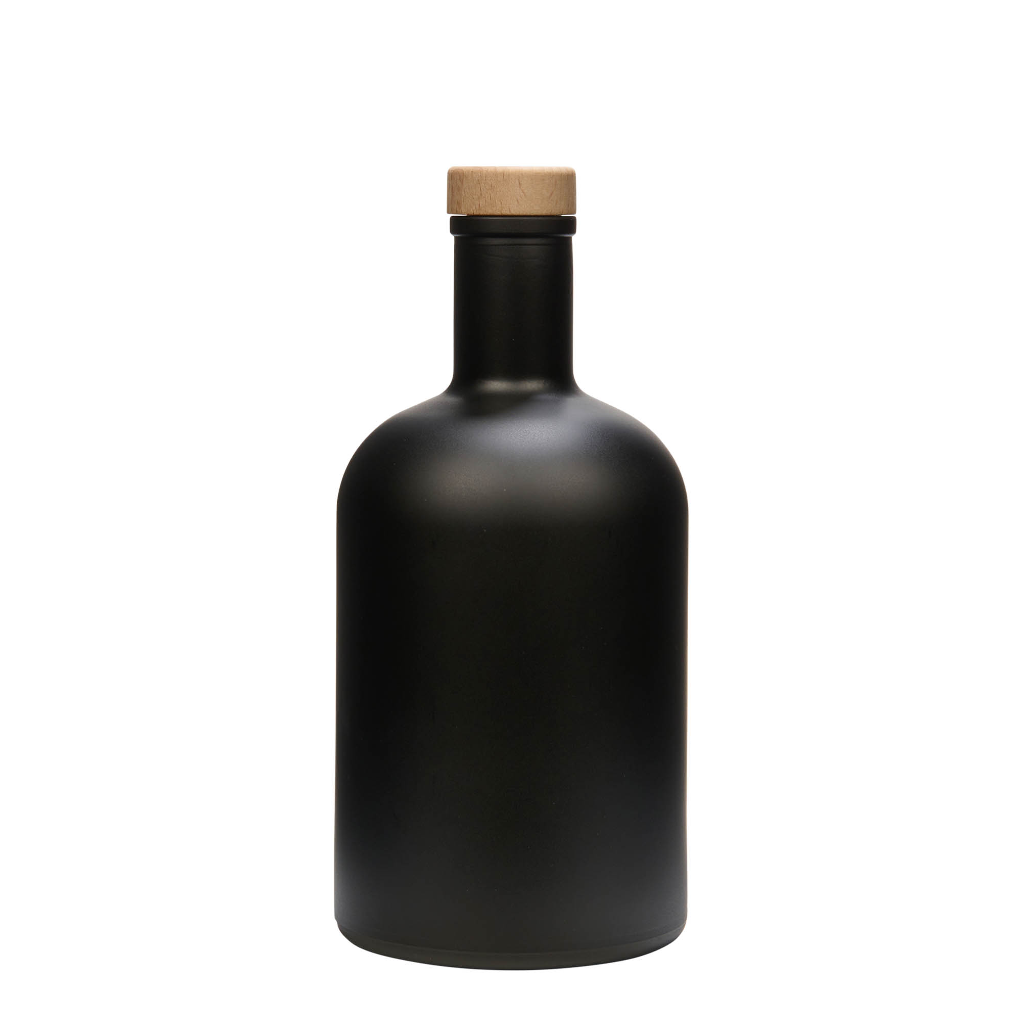 700 ml glass bottle 'Gerardino', black, closure: cork