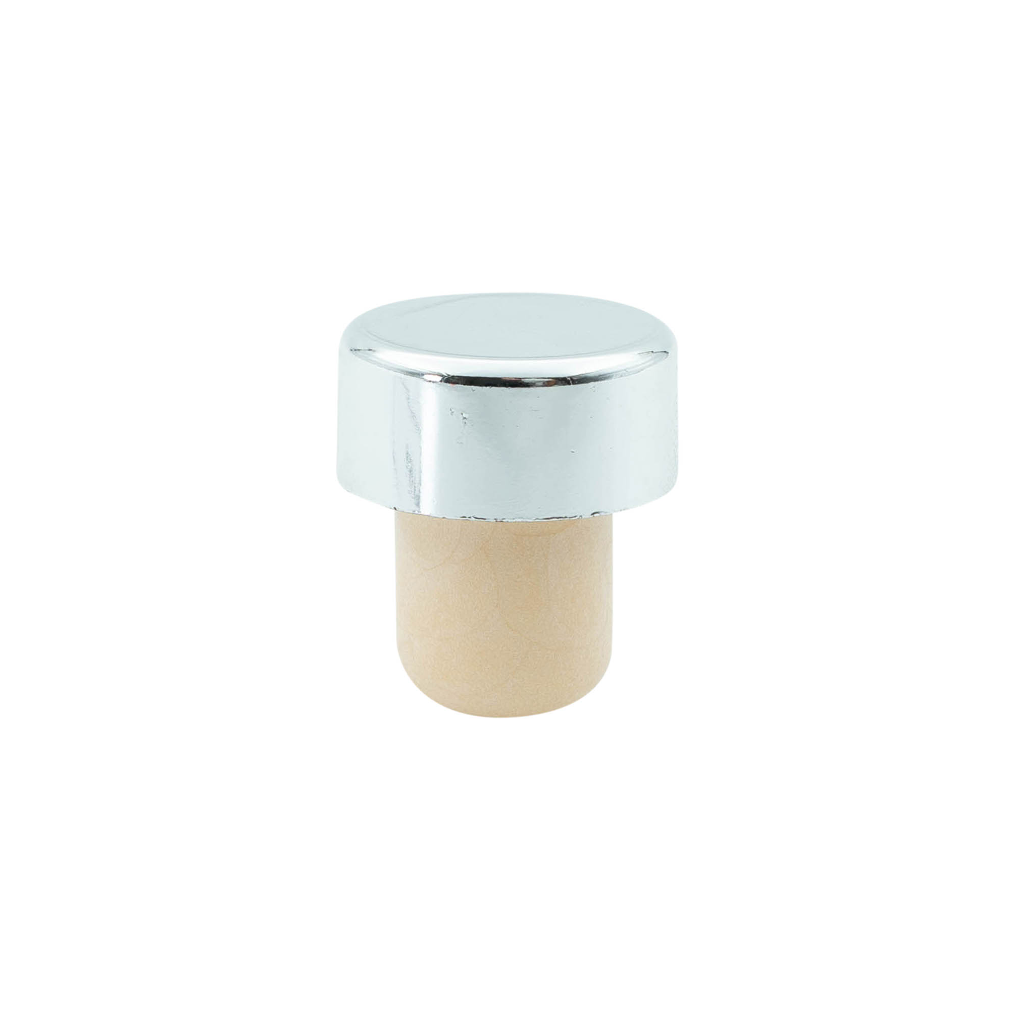 19 mm mushroom cork, plastic, silver, for opening: cork