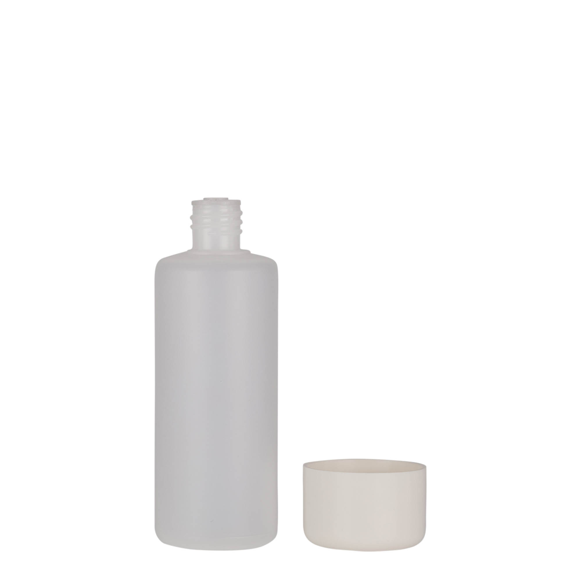 100 ml round bottle, PE plastic, natural, closure: screw cap