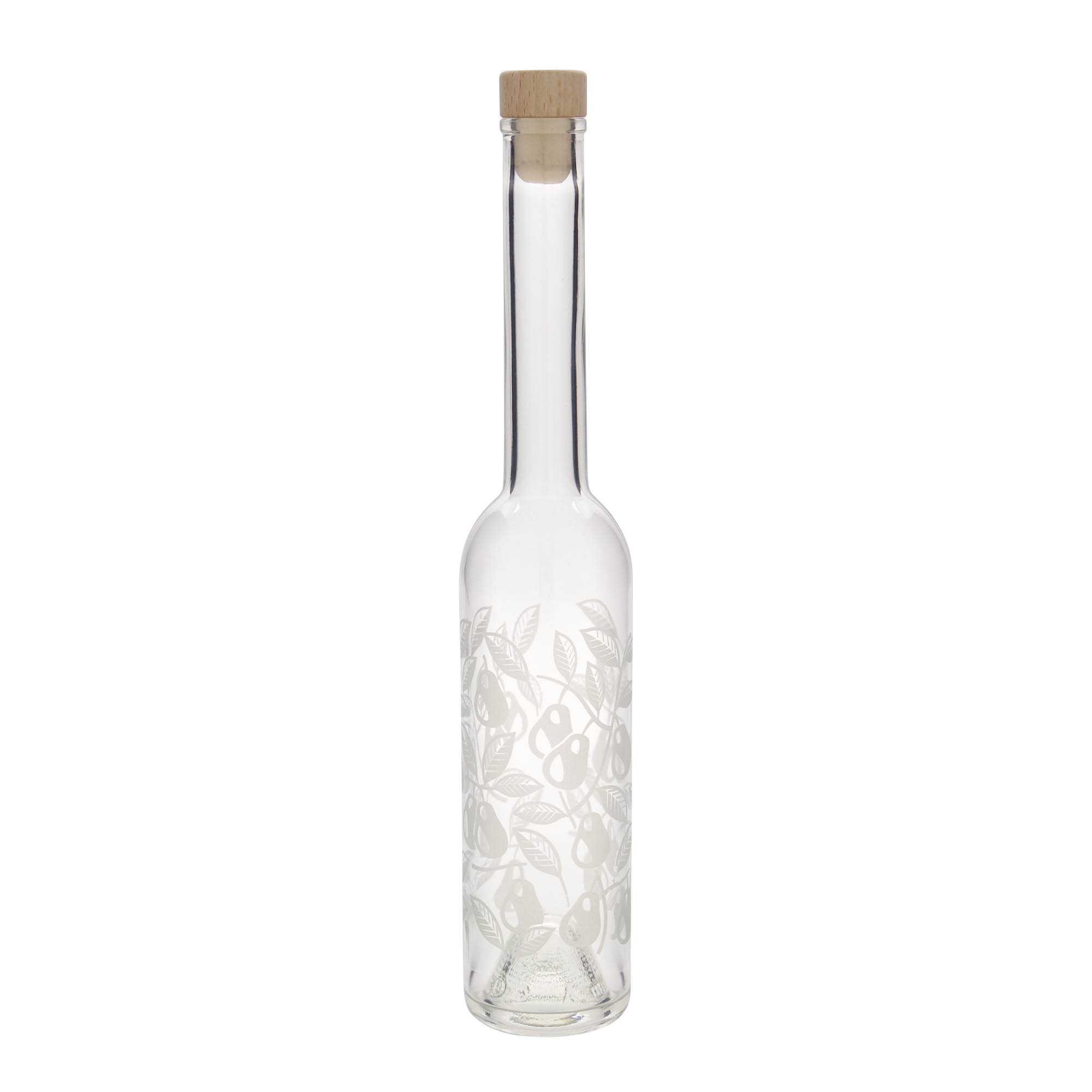 350 ml glass bottle 'Opera', print: pears, closure: cork