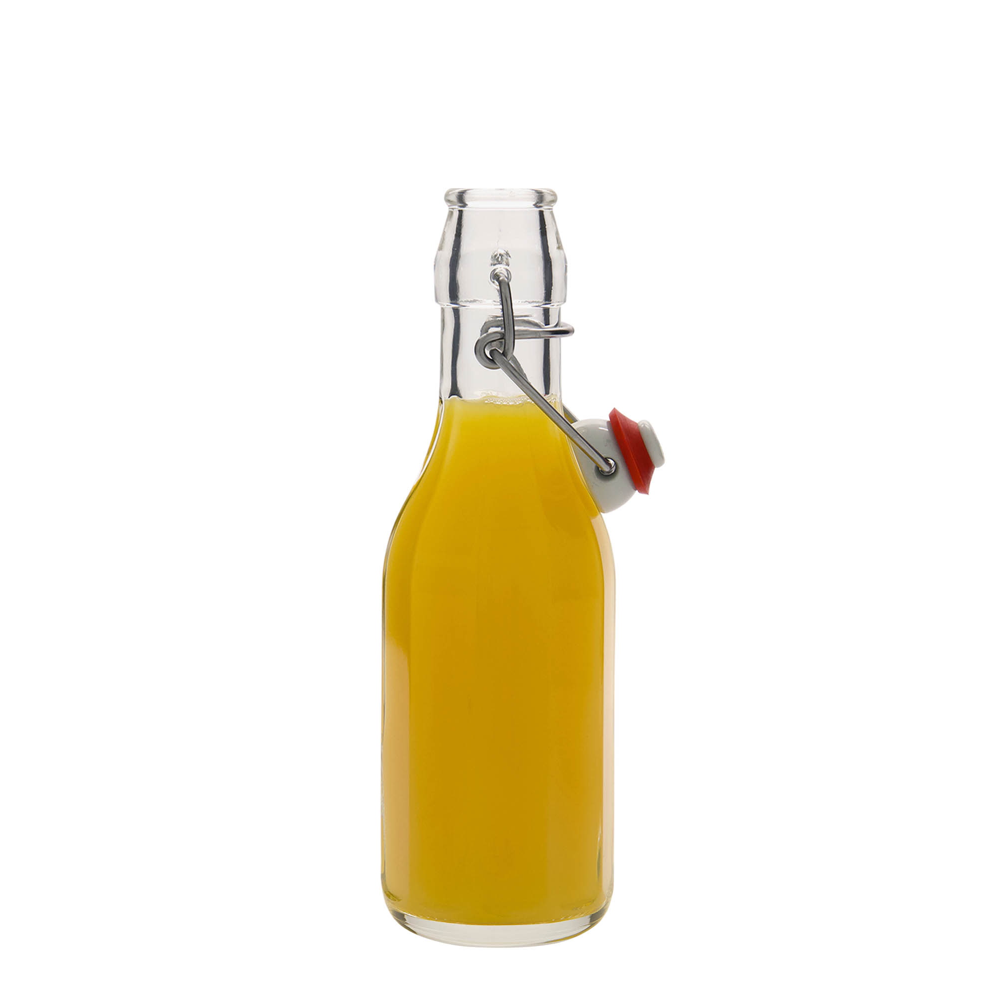 250 ml glass bottle 'Bravo', ten-sided, closure: swing top