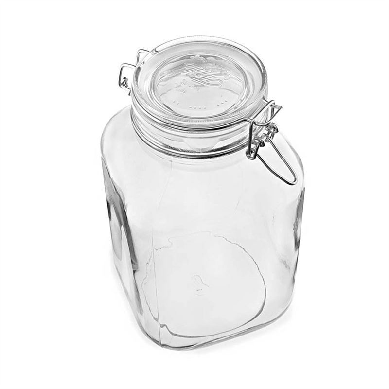 3,000 ml clip top jar 'Fido', square, closure: clip top