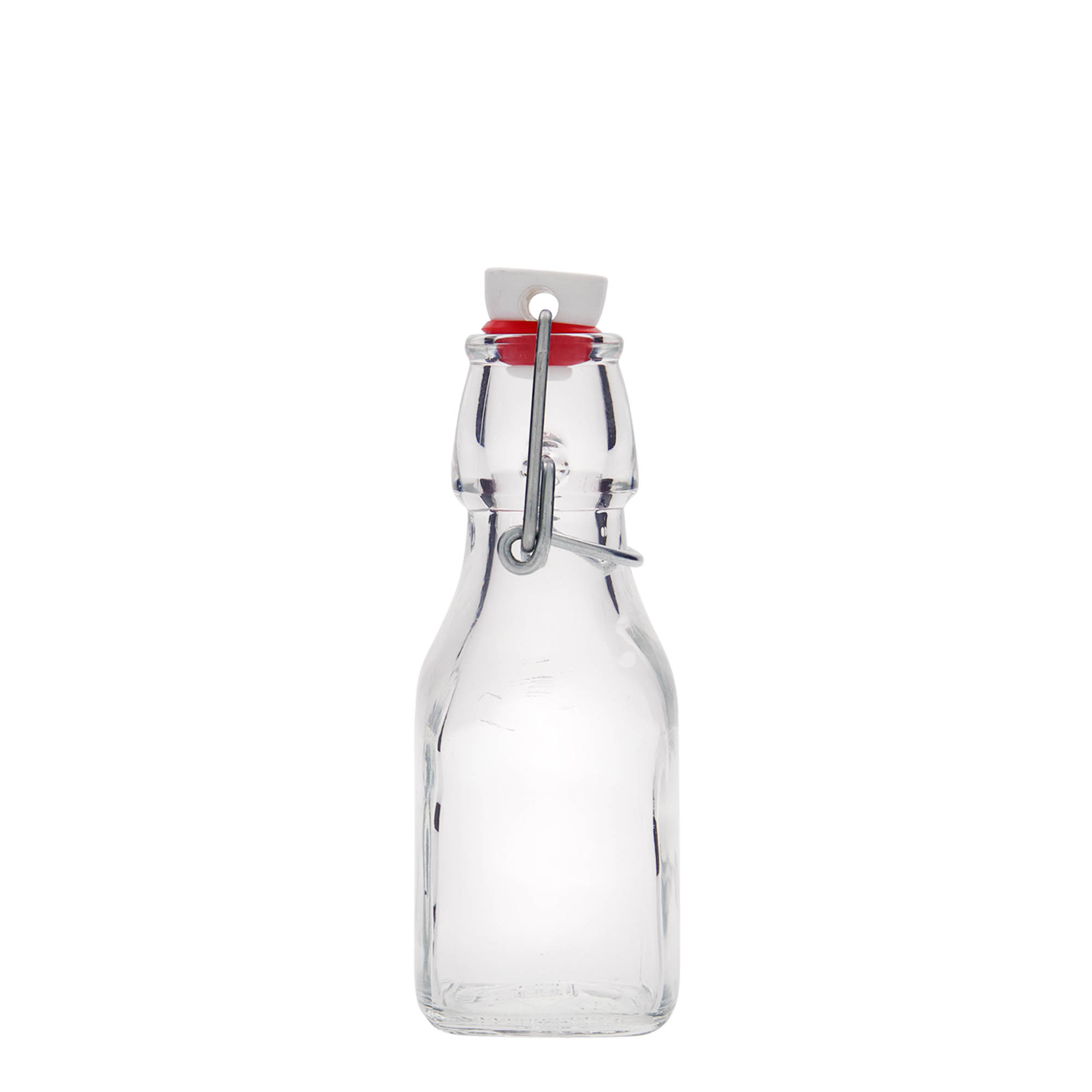 125 ml glass bottle 'Swing', square, closure: swing top