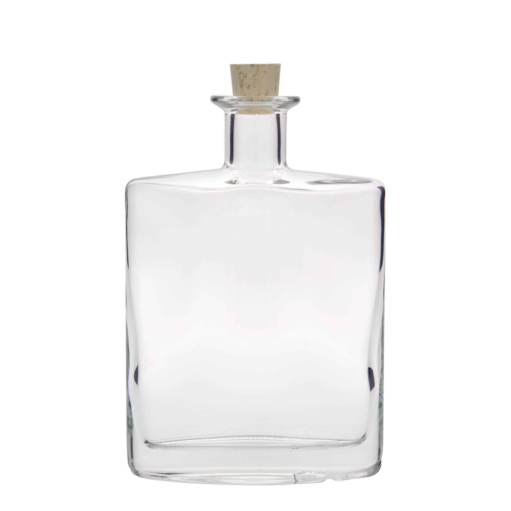 700 ml glass bottle 'Zorbas', oval, closure: cork