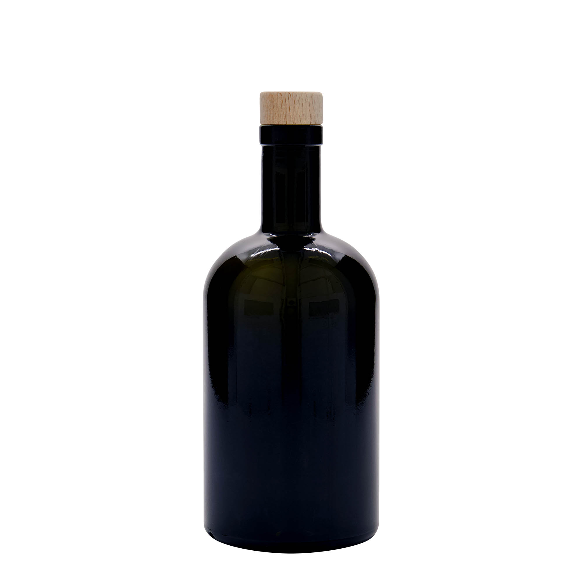 500 ml glass bottle 'Farmacia', antique green, closure: cork