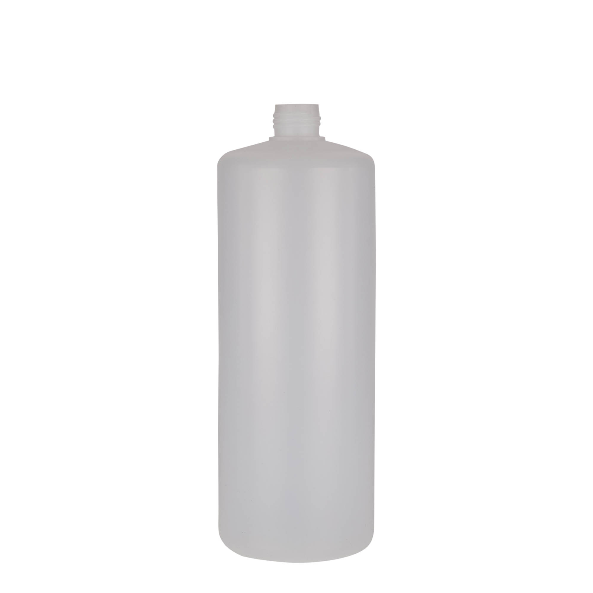 1,000 ml round bottle, PE plastic, natural, closure: screw cap