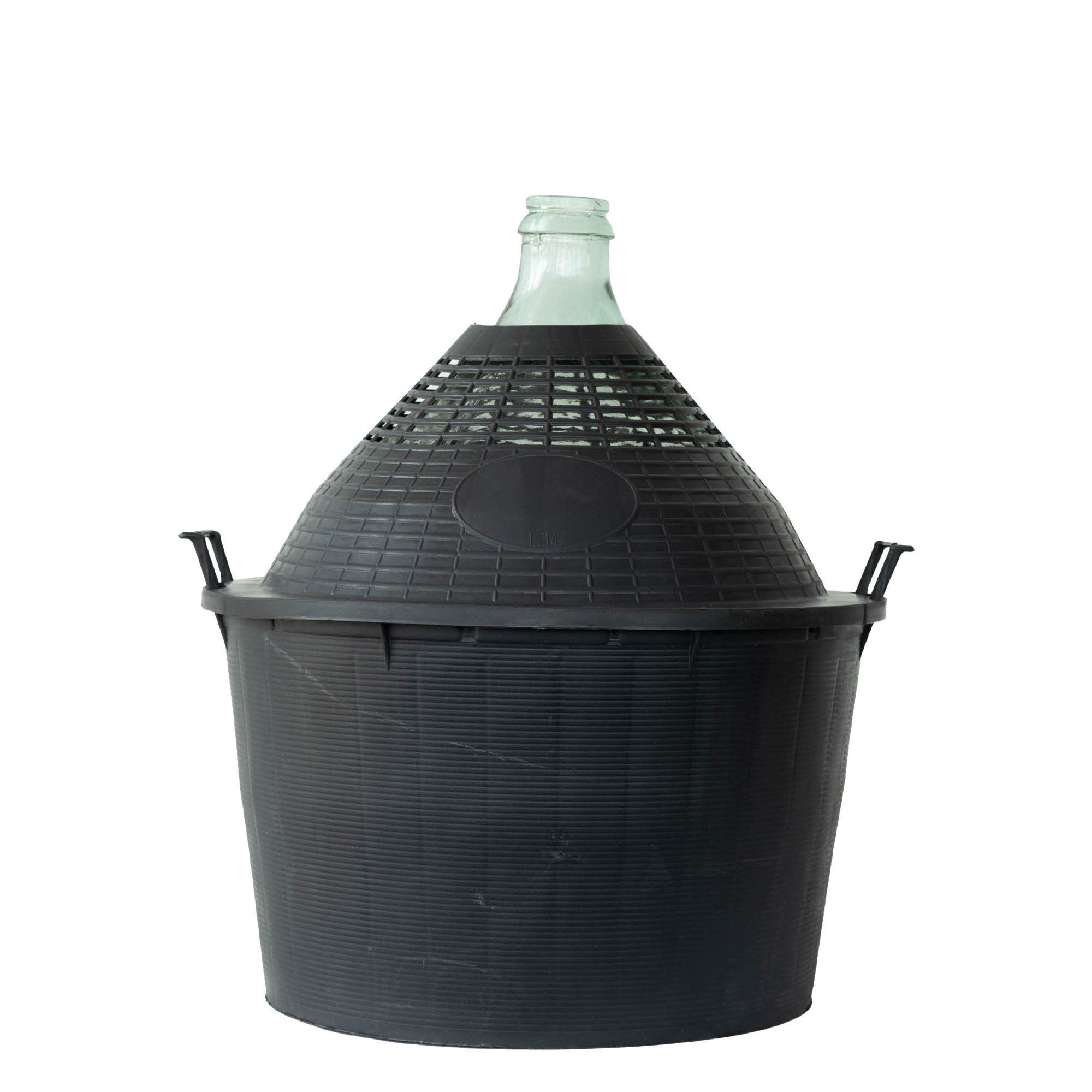 34 l narrow neck carboy, glass, closure: slip lid