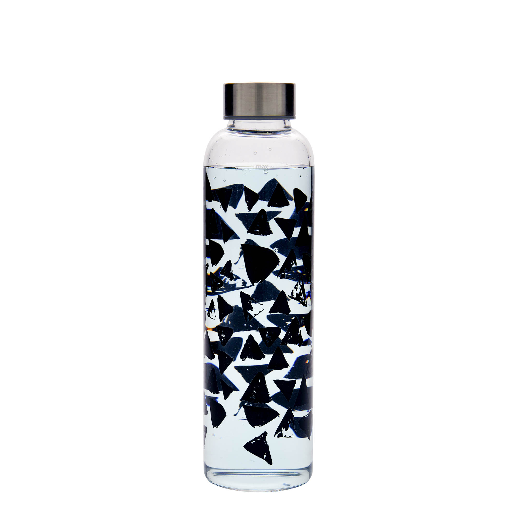 500 ml water bottle 'Perseus', print: black triangles, closure: screw cap