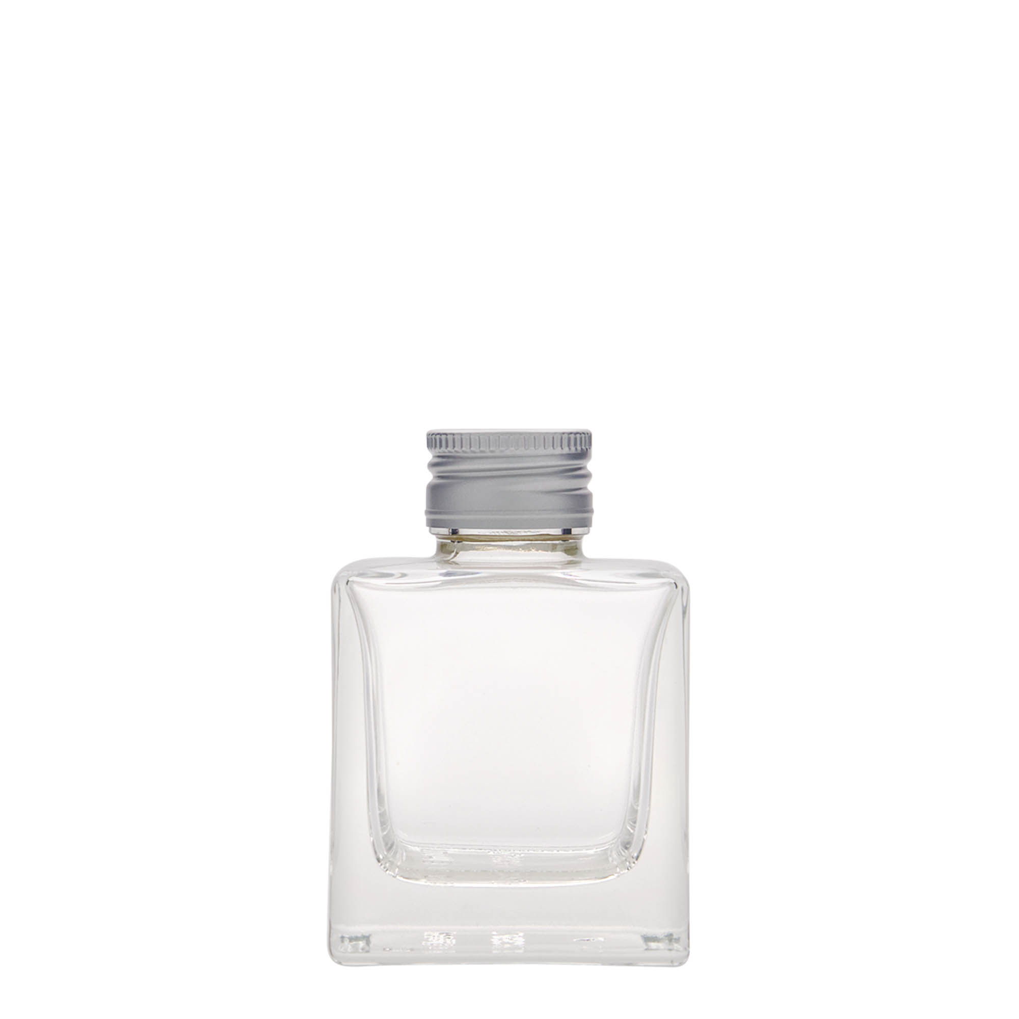 100 ml glass bottle 'Cube', square, closure: PP 28