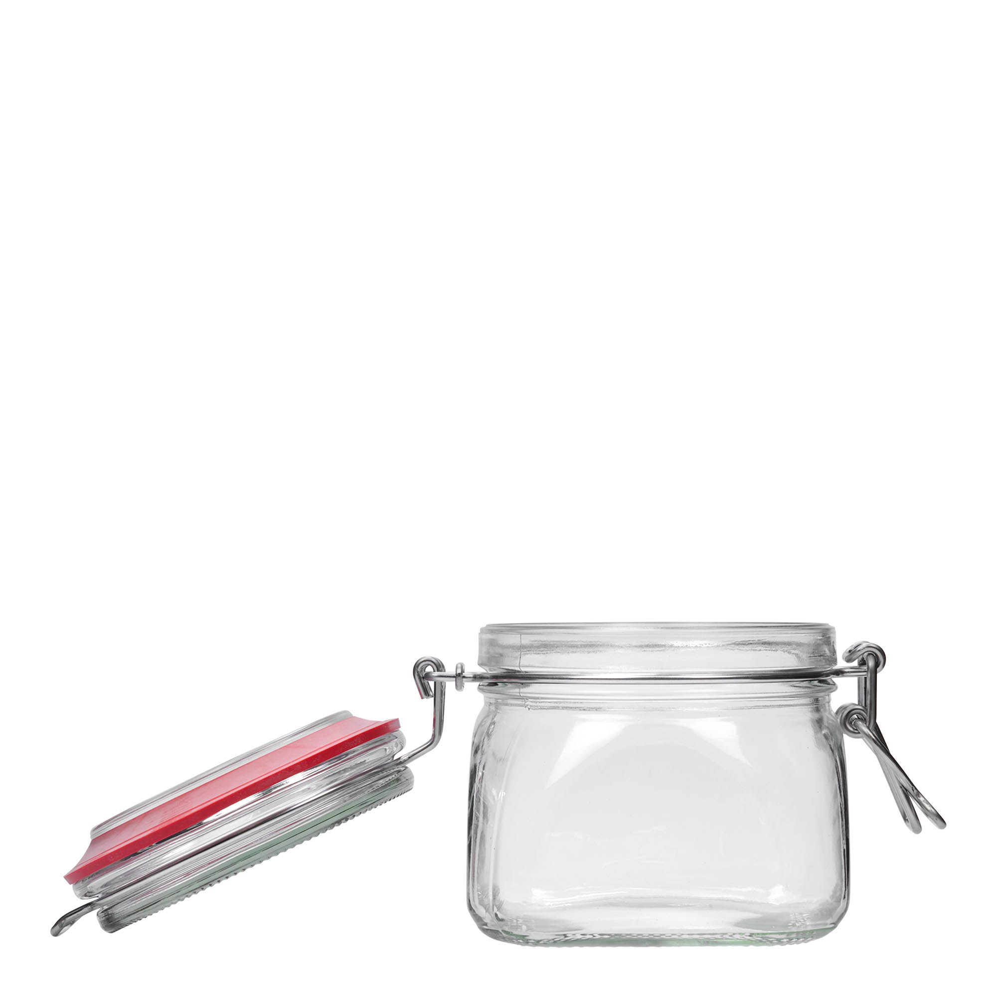 550 ml clip top jar, square, closure: clip top