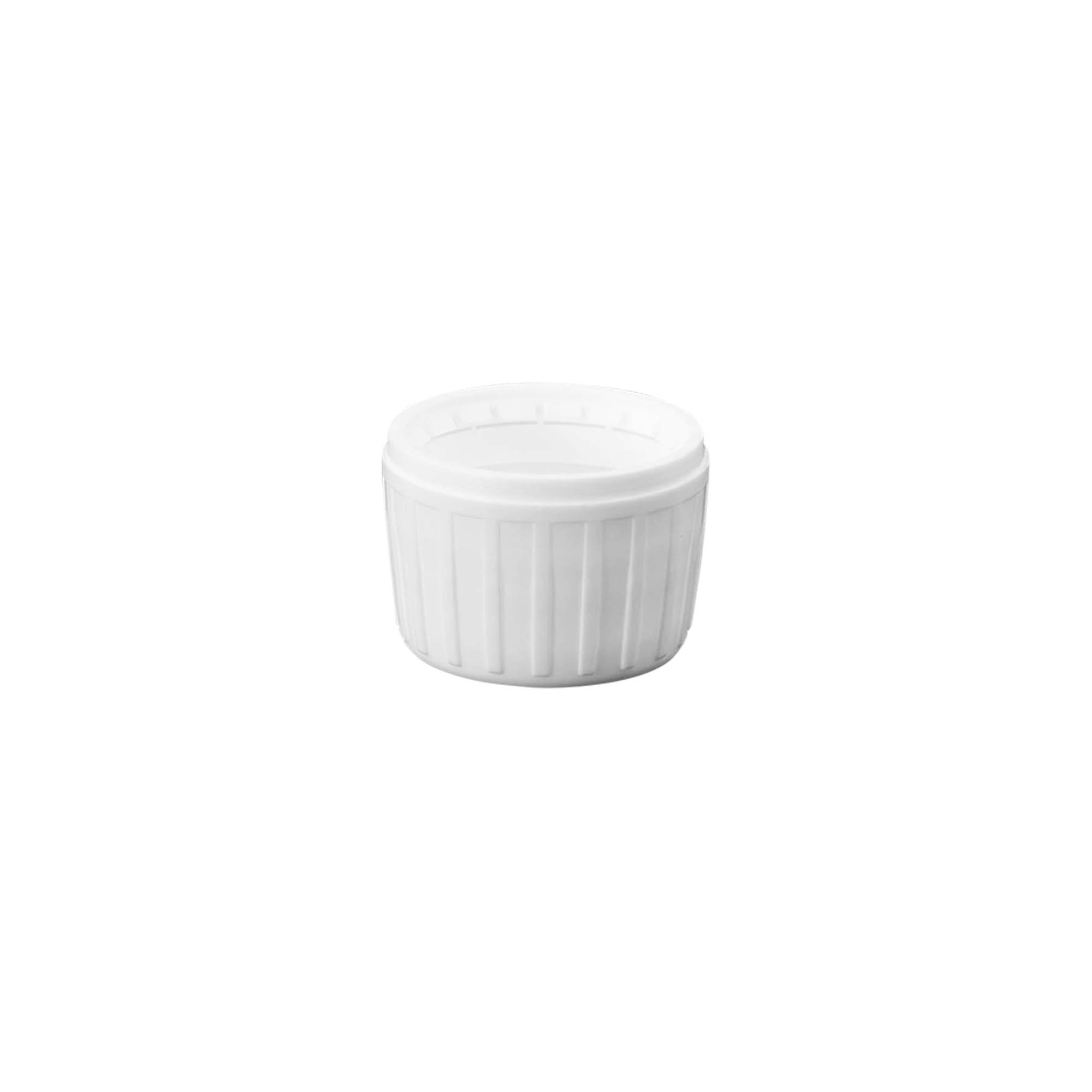 Screw cap, PP plastic, white, for opening: PP 28