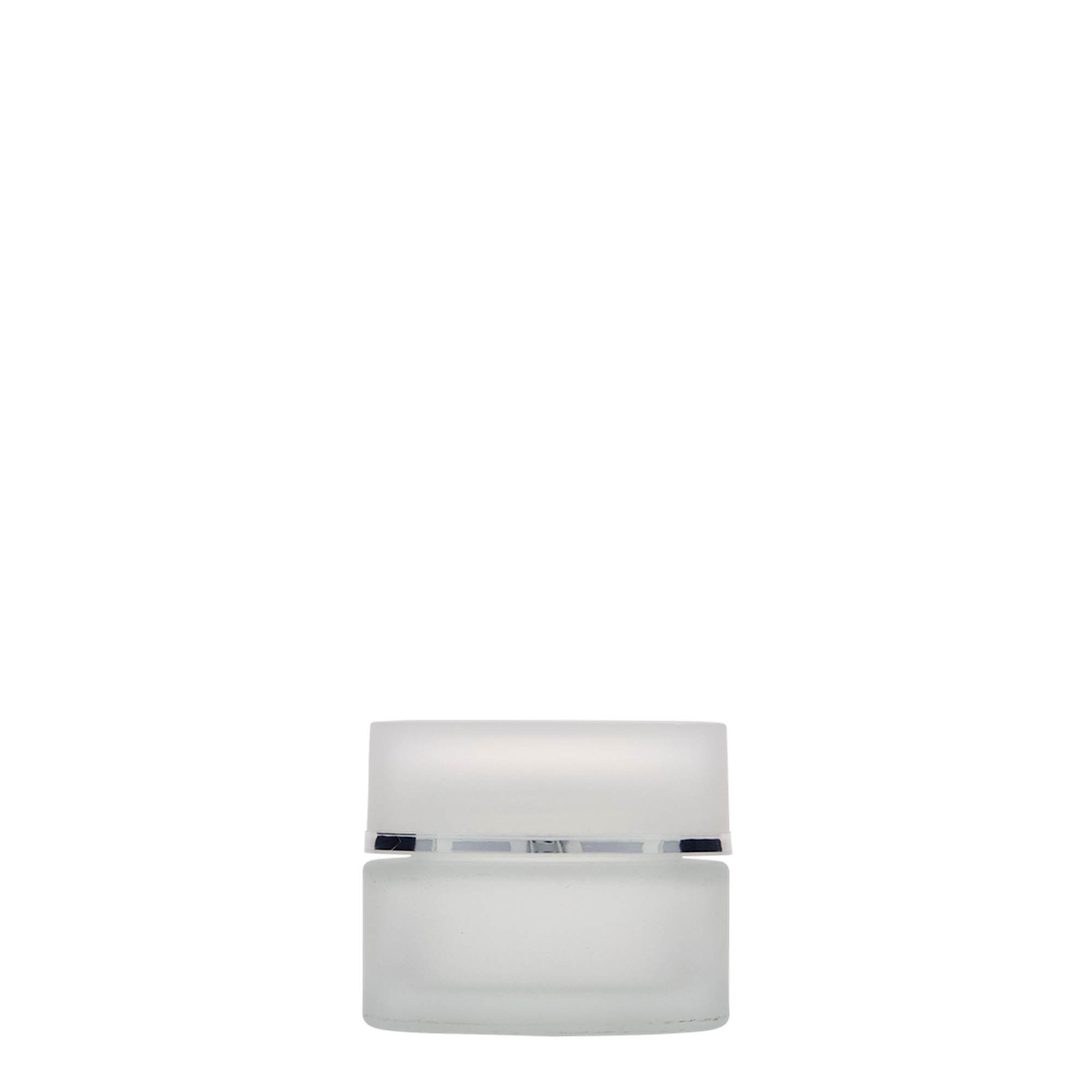 15 ml cosmetic jar 'Platin Edition', glass, frosted, closure: screw cap