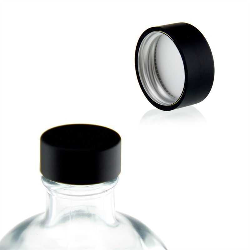 Screw cap, ABS plastic, black, for opening: GPI 28/400