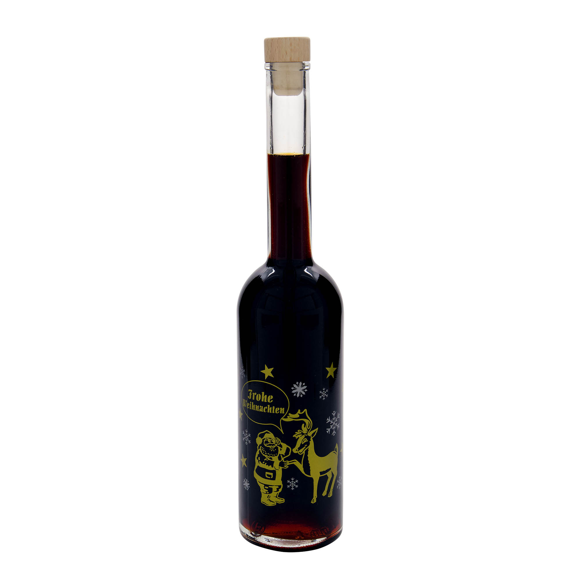 500 ml glass bottle 'Opera', print: fireworks, closure: cork