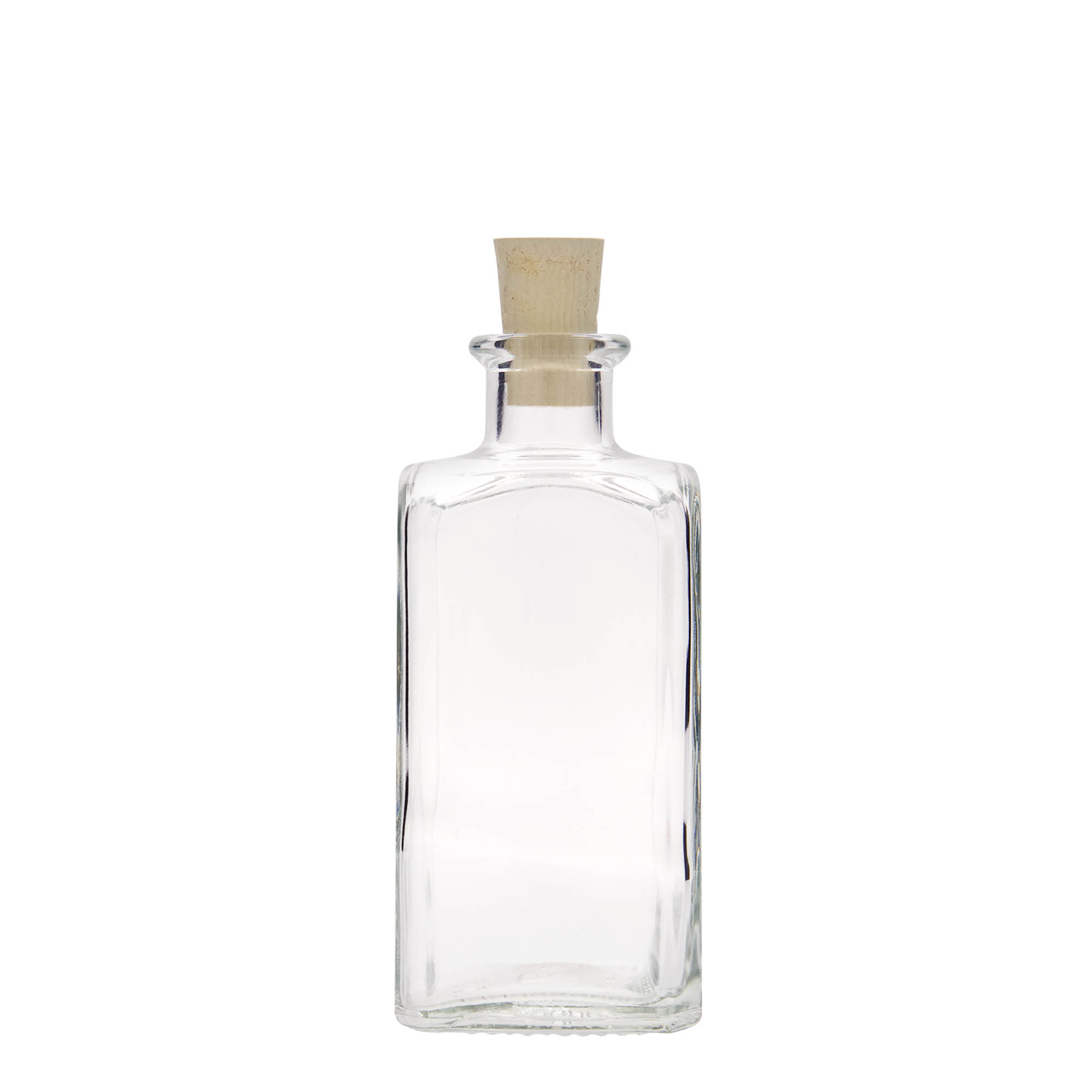 250 ml glass apothecary bottle Carré, square, closure: cork