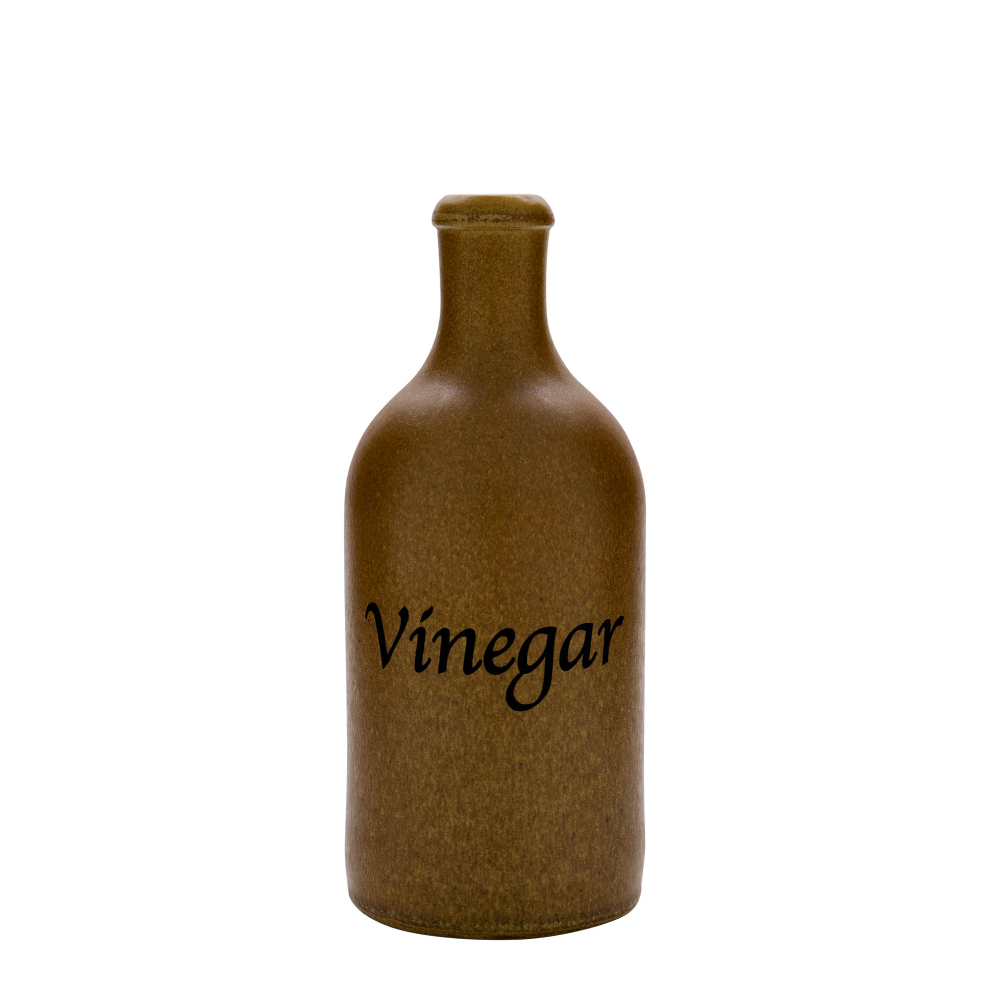 500 ml earthen jug, print: vinegar, stoneware, brown crystal, closure: cork