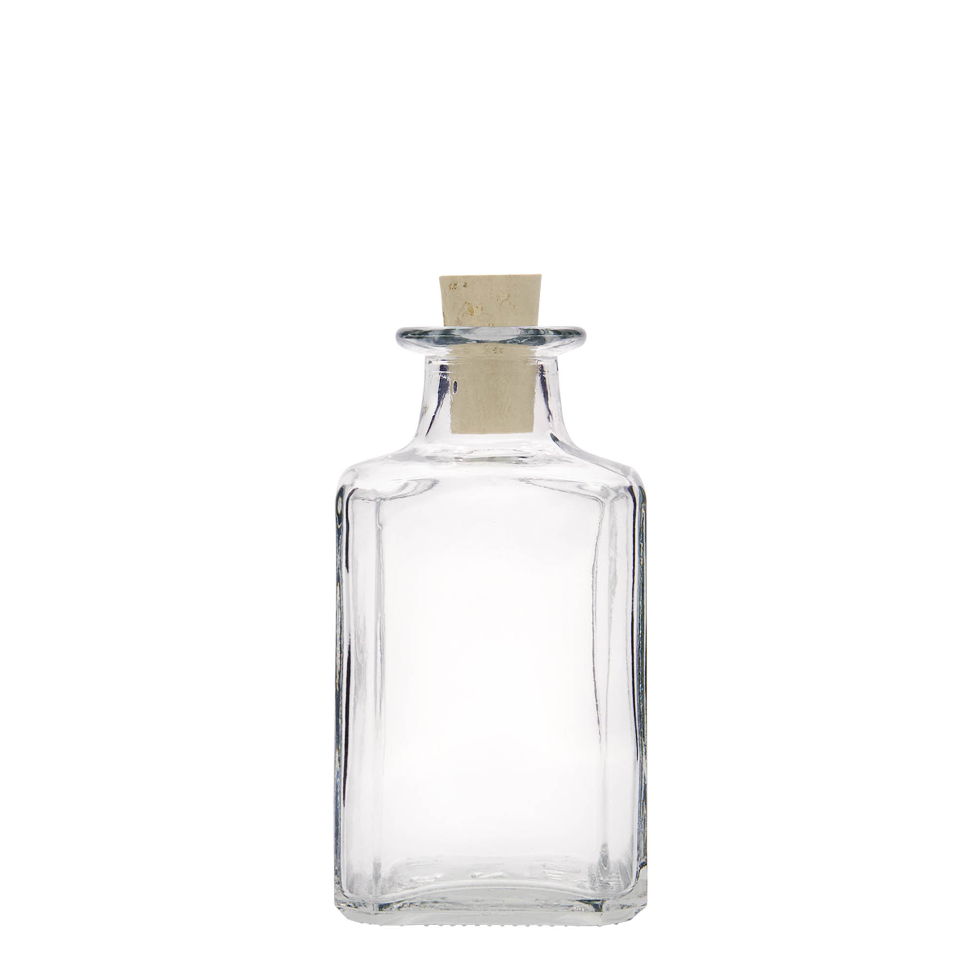 250 ml glass bottle 'Torben', square, closure: cork