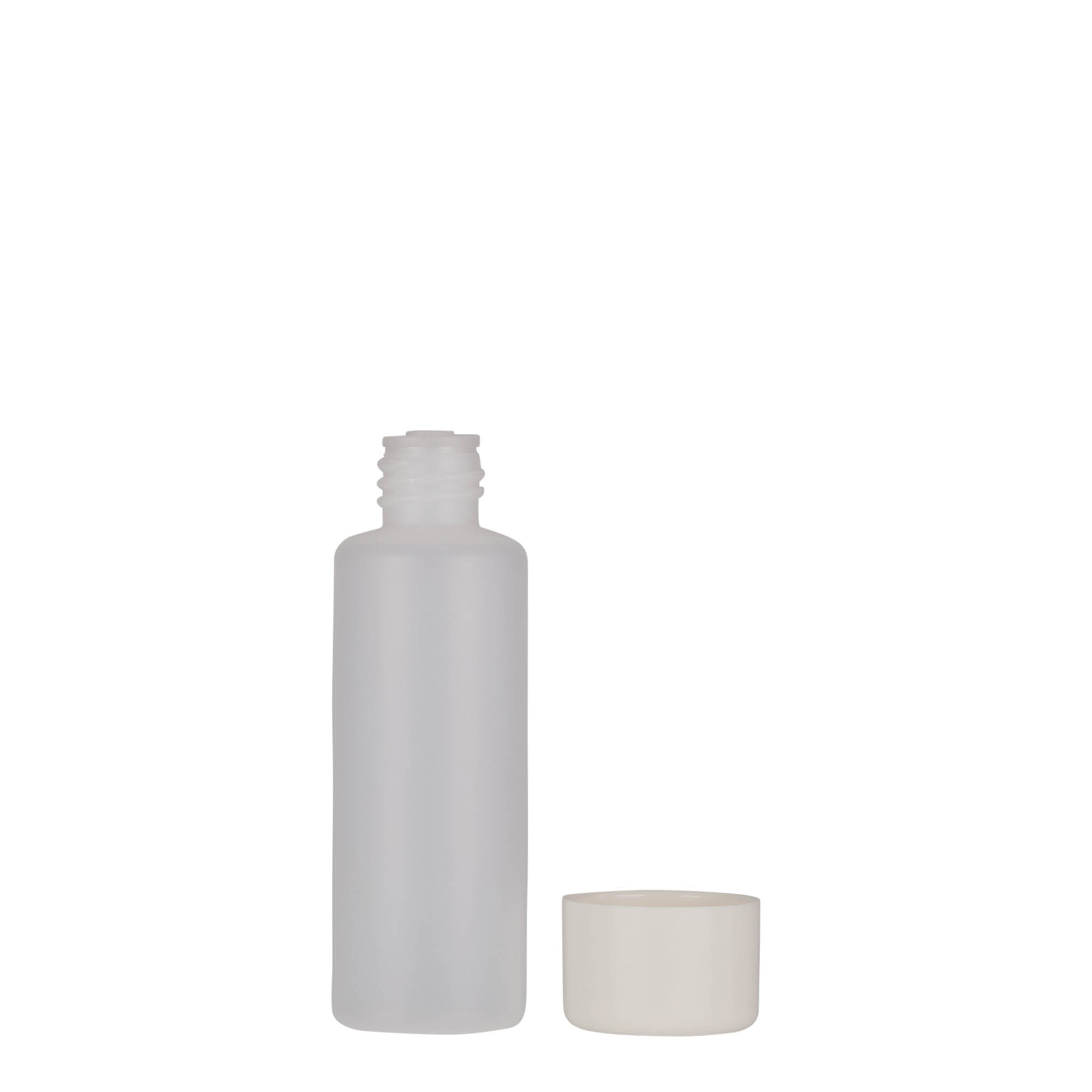 50 ml round bottle, PE plastic, natural, closure: screw cap