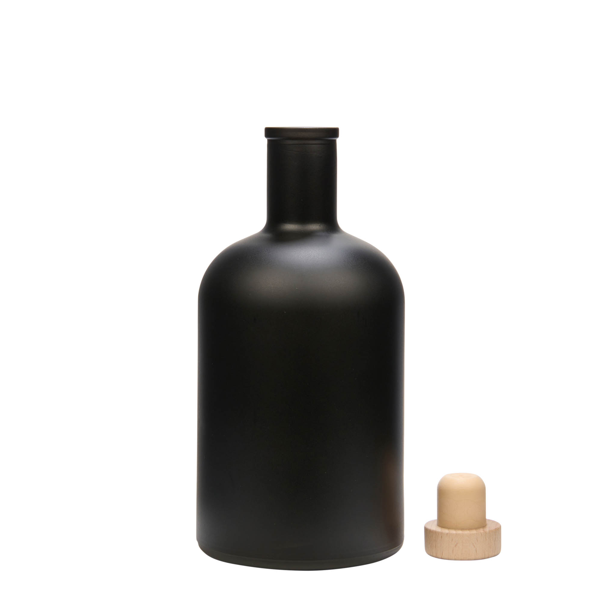 700 ml glass bottle 'Gerardino', black, closure: cork