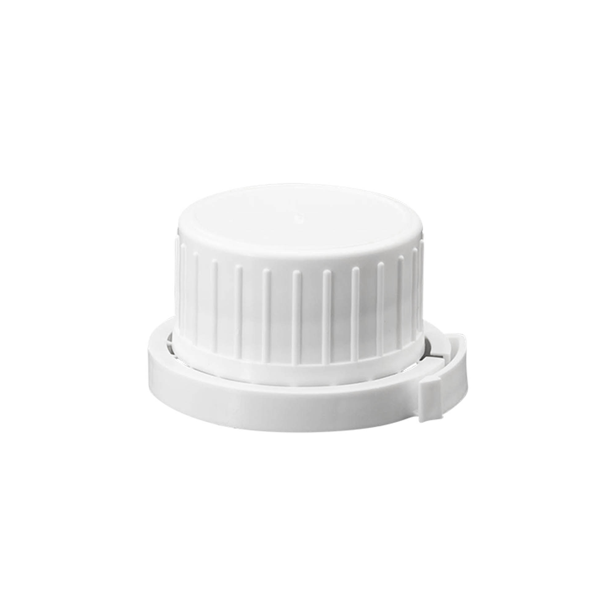 Screw cap for aluminium bottle, PP plastic, white, for opening: DIN 32